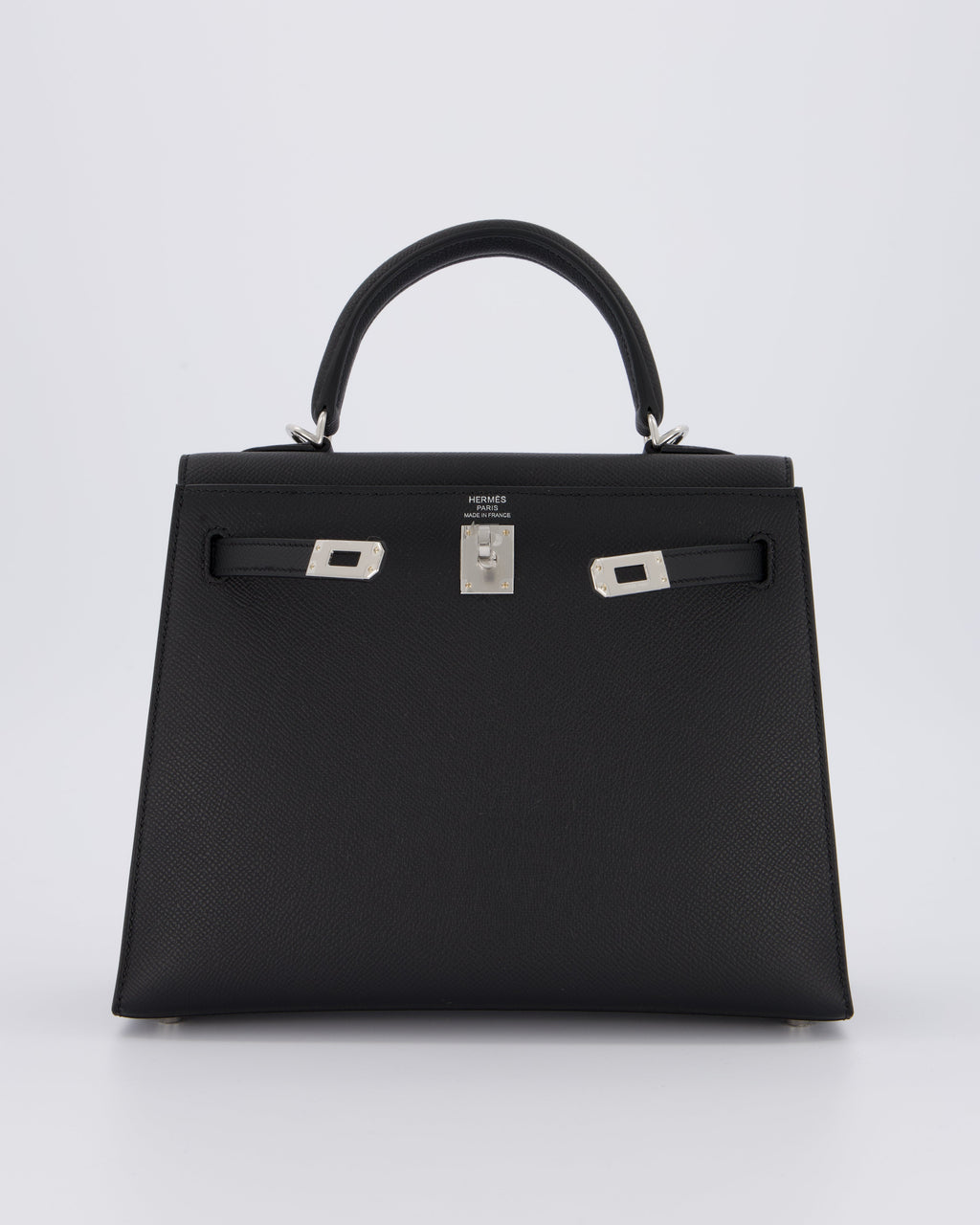 *SUPER RARE* Hermès Kelly 25 Sellier Bag in Noir Epsom Leather with Palladium Hardware