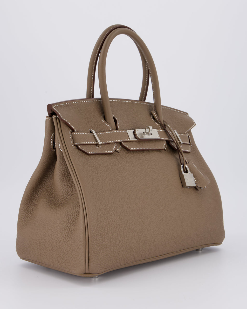*VERY RARE* Hermès Birkin 30 Retourne Bag in Etoupe Togo Leather with Palladium Hardware