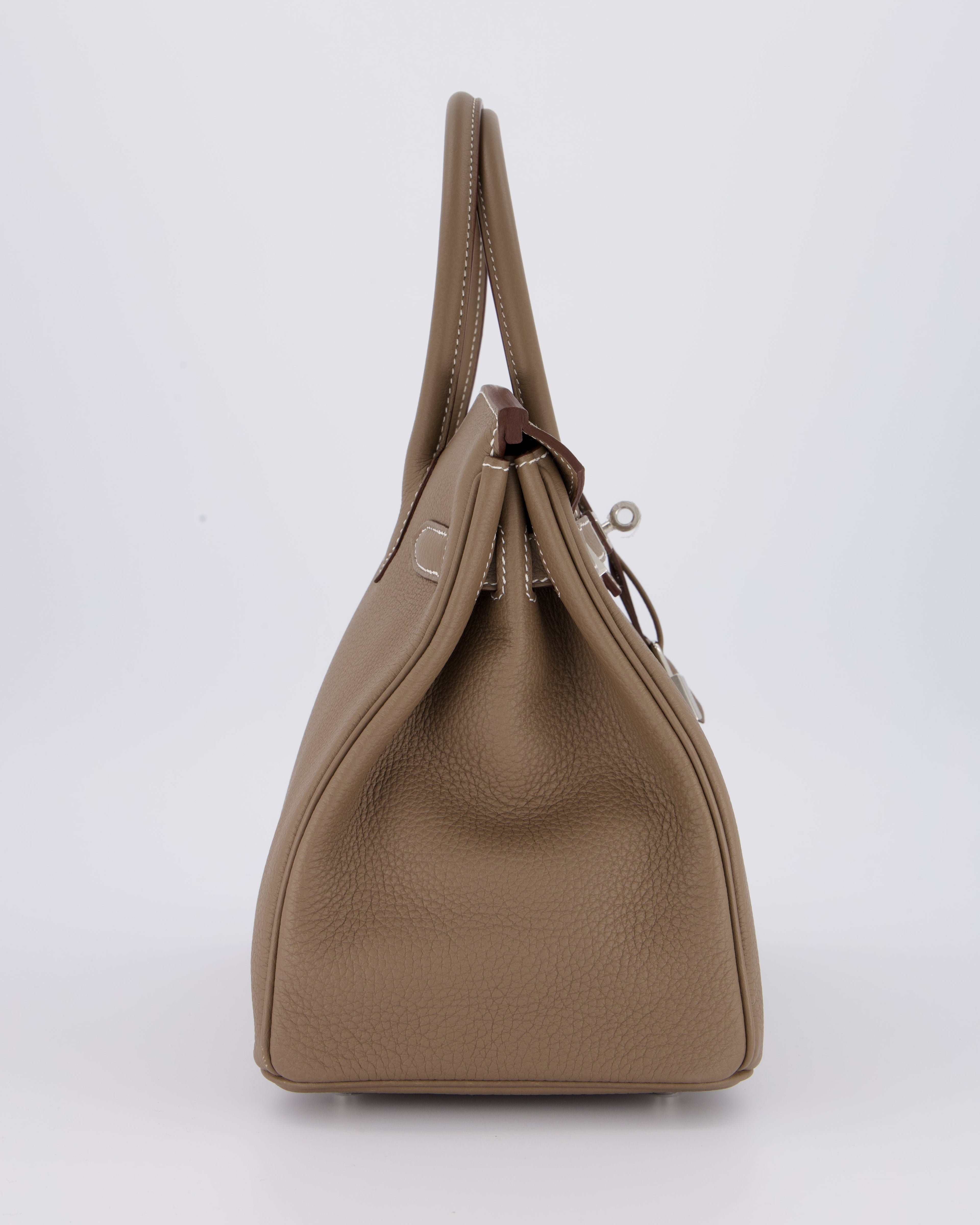 *VERY RARE* Hermès Birkin 30 Retourne Bag in Etoupe Togo Leather with Palladium Hardware