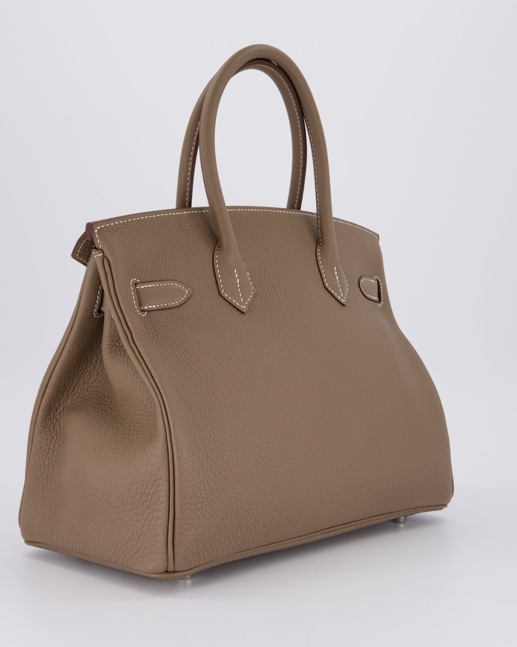 *VERY RARE* Hermès Birkin 30 Retourne Bag in Etoupe Togo Leather with Palladium Hardware