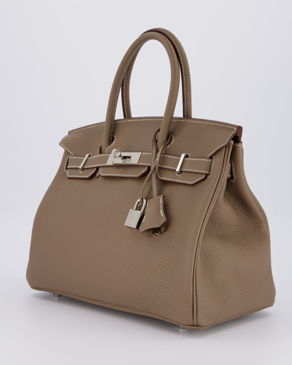 *VERY RARE* Hermès Birkin 30 Retourne Bag in Etoupe Togo Leather with Palladium Hardware