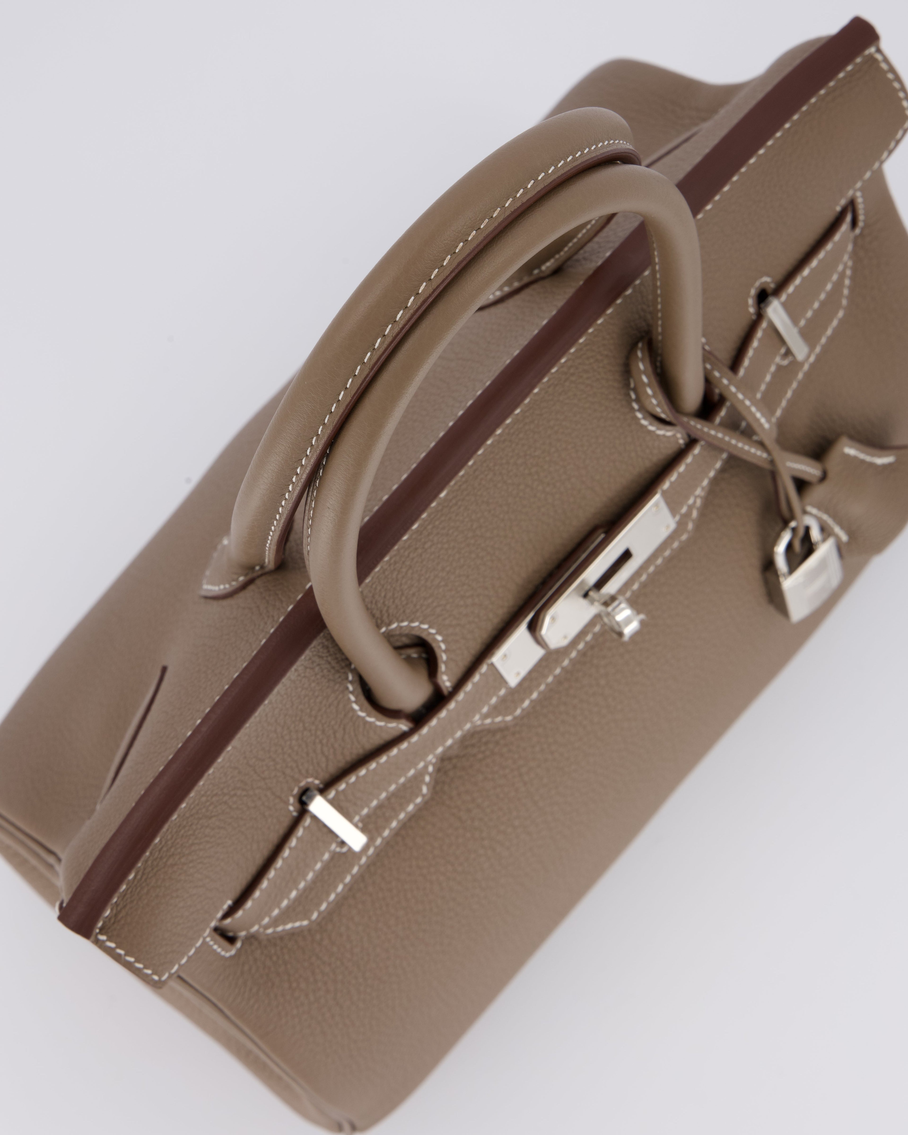 *VERY RARE* Hermès Birkin 30 Retourne Bag in Etoupe Togo Leather with Palladium Hardware