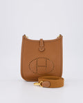 Hermès Mini Evelyne 16 Bag in Gold Taurillon Clemence Leather with Gold Hardware
