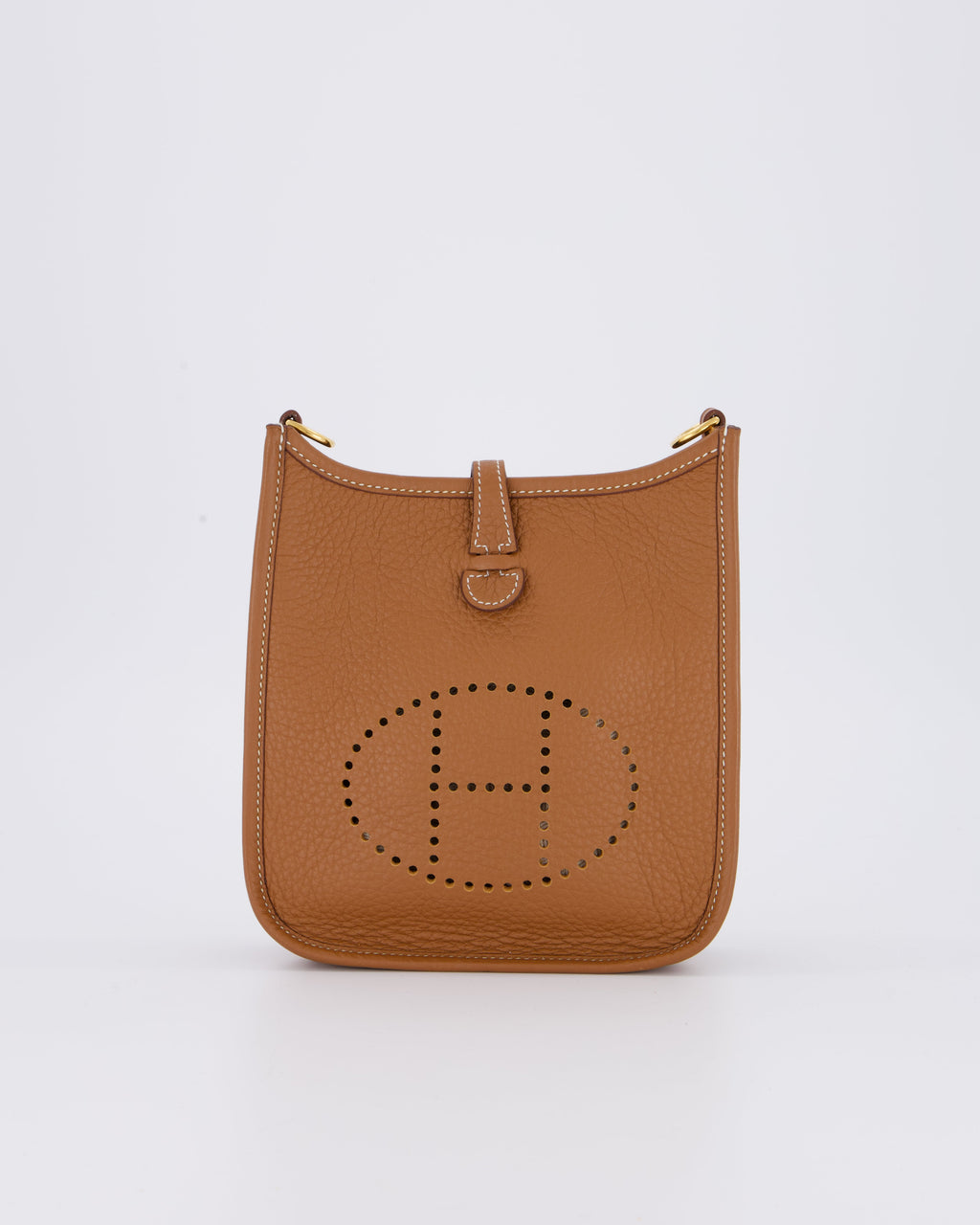 Hermès Mini Evelyne 16 Bag in Gold Taurillon Clemence Leather with Gold Hardware