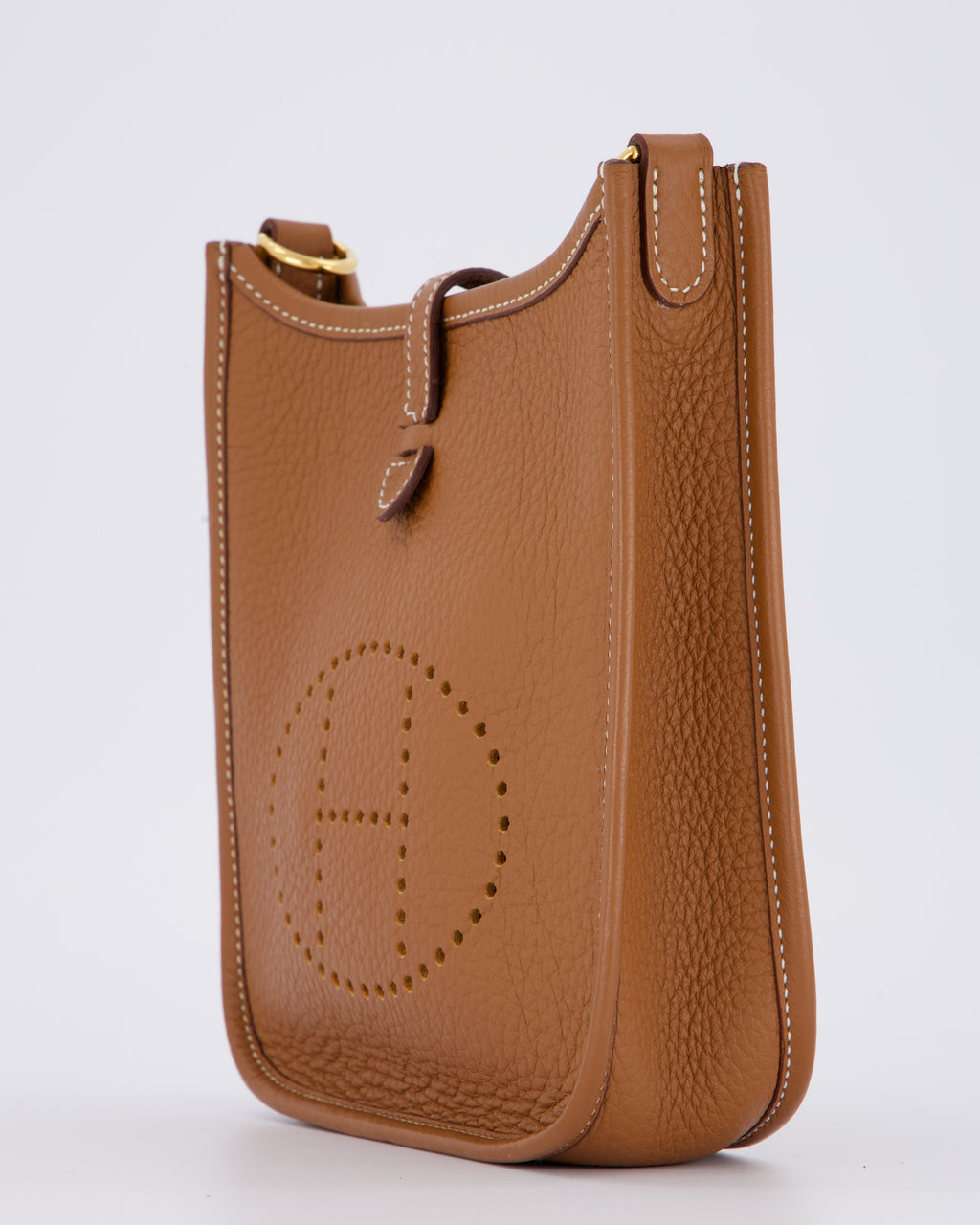 Hermès Mini Evelyne 16 Bag in Gold Taurillon Clemence Leather with Gold Hardware
