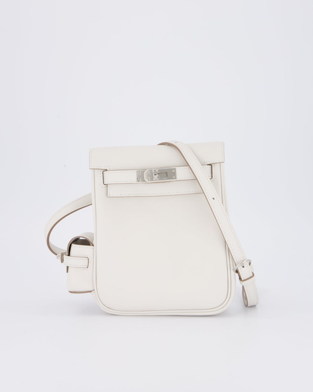 *RARE* Hermès Kelly Jump Backpack Bag in Gris Pale Swift Leather with Palladium Hardware