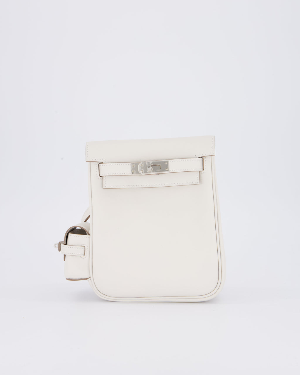 *RARE* Hermès Kelly Jump Backpack Bag in Gris Pale Swift Leather with Palladium Hardware