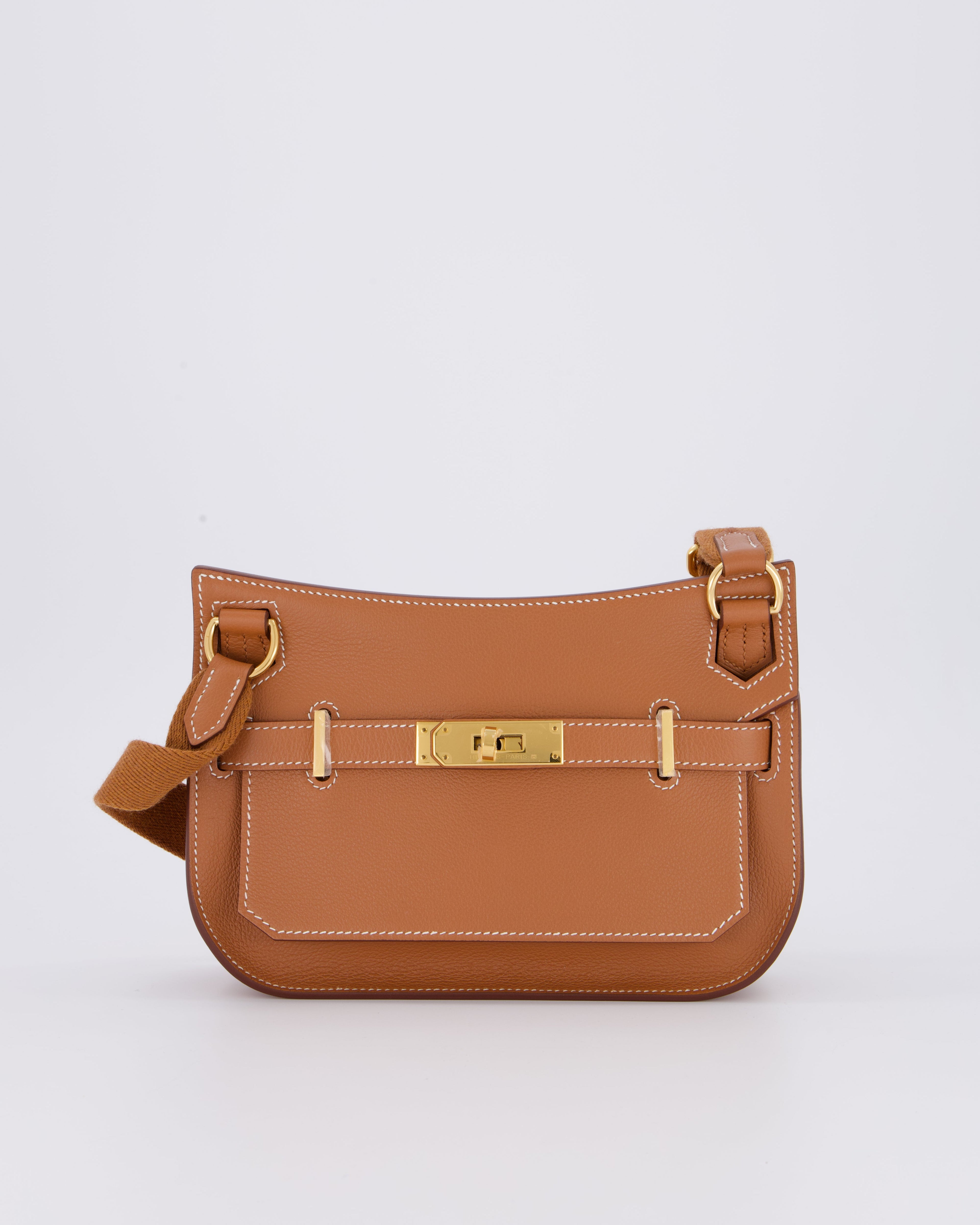 *RARE* Hermès Mini Jypsiere Bag in Gold Evercolour Leather with Gold Hardware