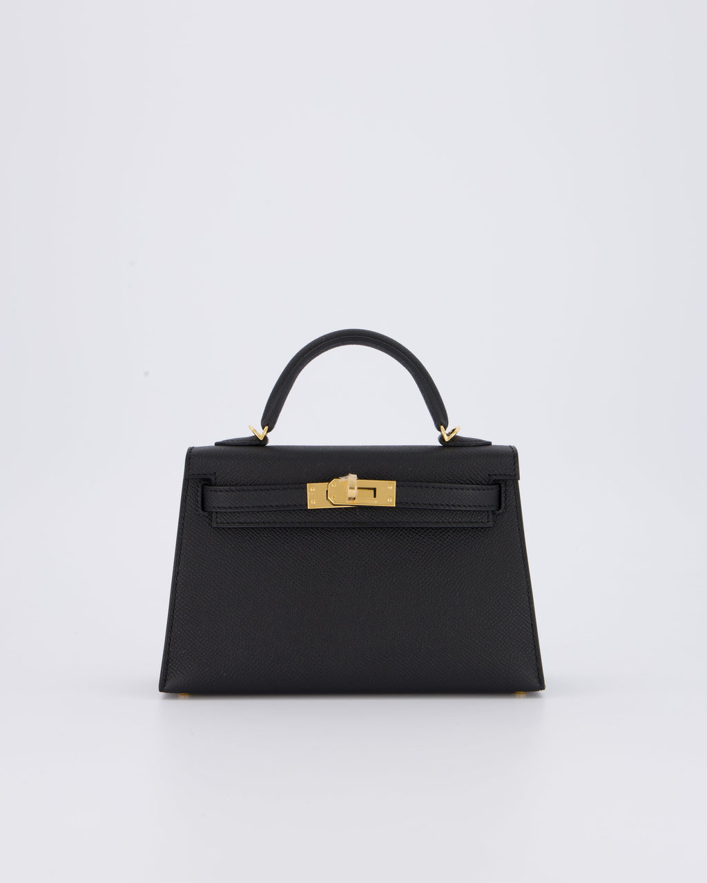 *HOT* Hermès Mini Kelly II 20 Bag in Noir Epsom Leather with Gold Hardware
