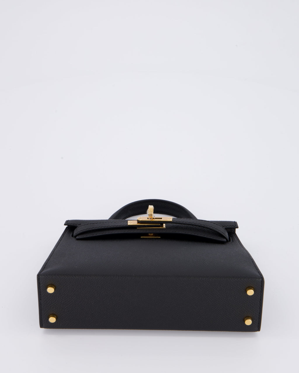 *HOT* Hermès Mini Kelly II 20 Bag in Noir Epsom Leather with Gold Hardware