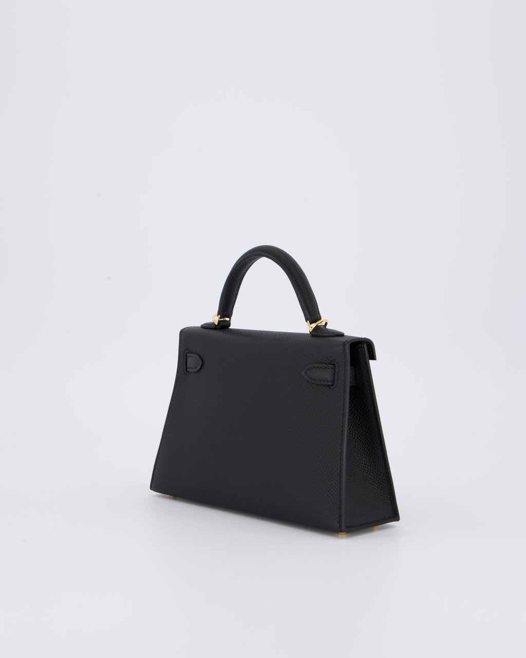 *HOT* Hermès Mini Kelly II 20 Bag in Noir Epsom Leather with Gold Hardware