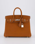 *NEW STAMP* Hermès Birkin 25 Retourne Bag in Fauve Barenia Faubourg Leather and Palladium Hardware