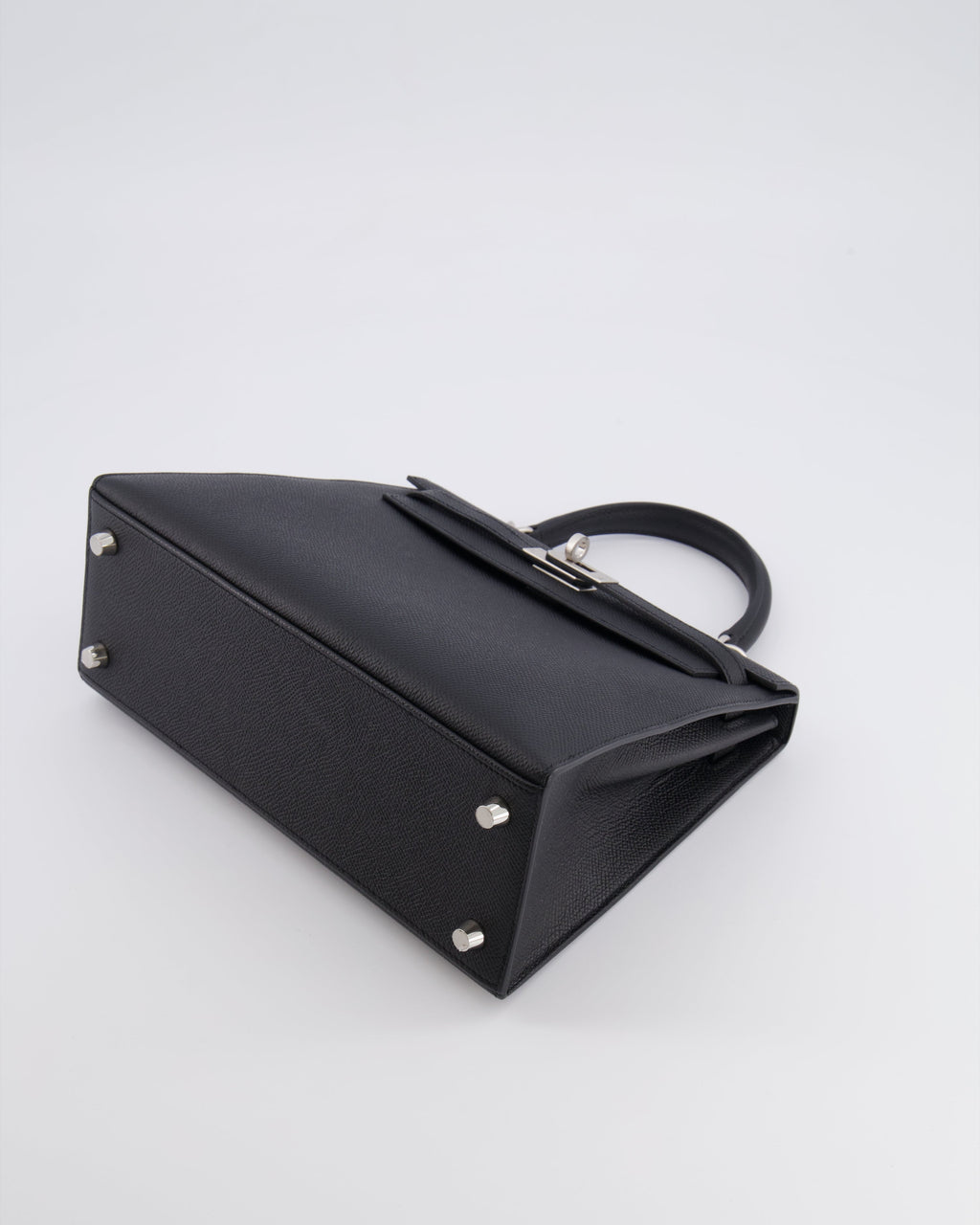 Hermès HSS Kelly 25 Sellier Bag in Noir Epsom Leather and Bleu Zellige Interior with Brushed Palladium Hardware&nbsp;