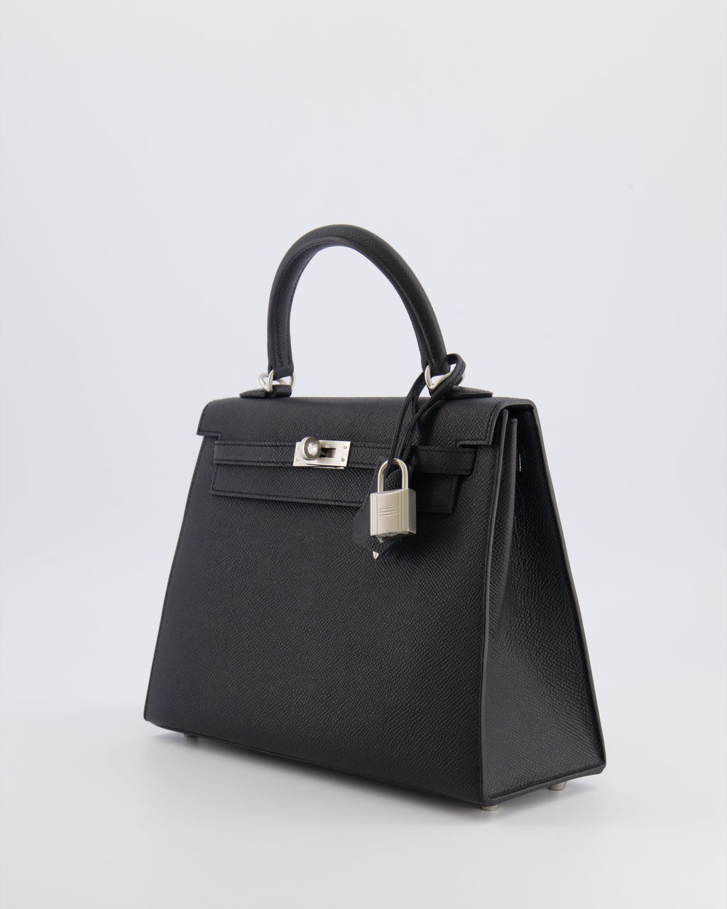 Hermès HSS Kelly 25 Sellier Bag in Noir Epsom Leather and Bleu Zellige Interior with Brushed Palladium Hardware&nbsp;