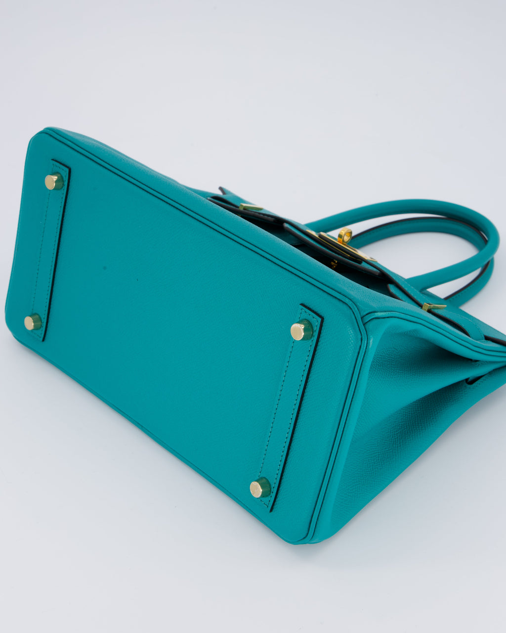Hermès Birkin 30cm Retourne Bag In Blue Paon Espom Leather With Gold Hardware