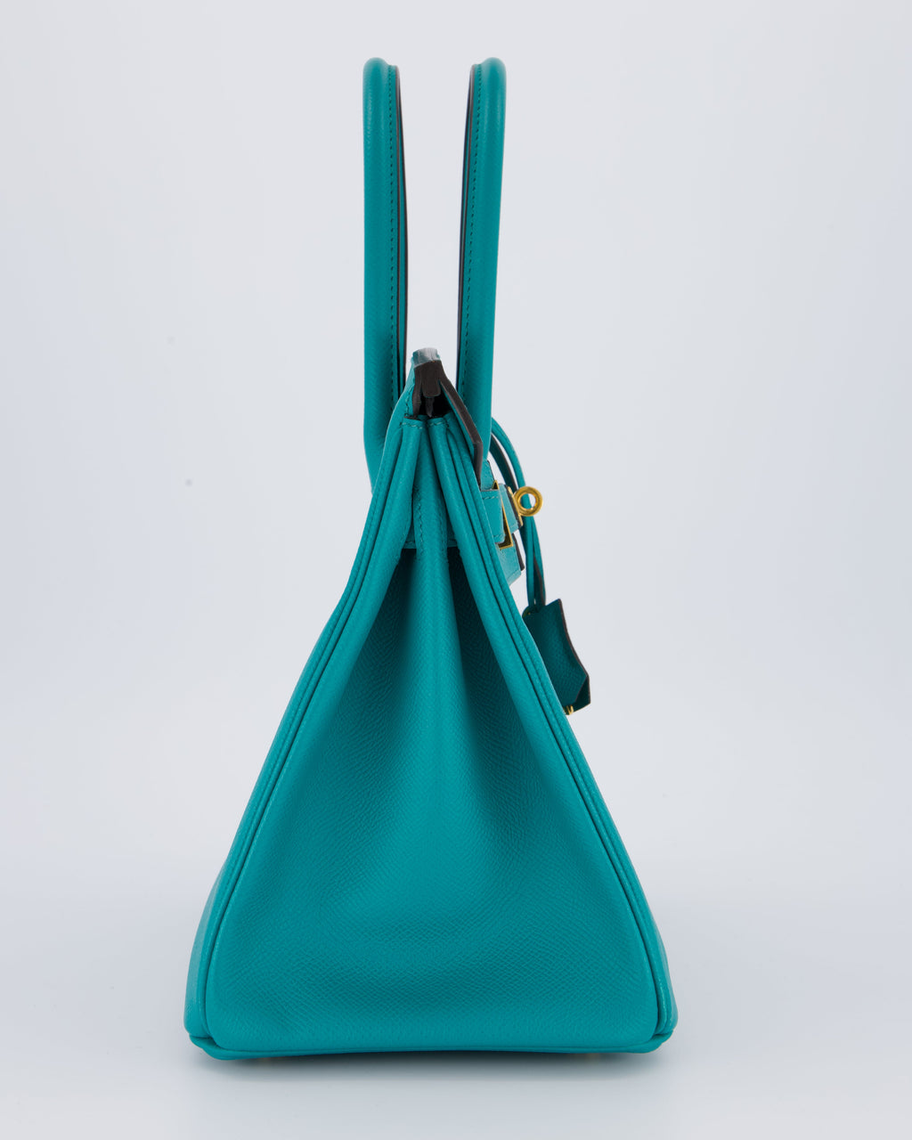 Hermès Birkin 30cm Retourne Bag In Blue Paon Espom Leather With Gold Hardware