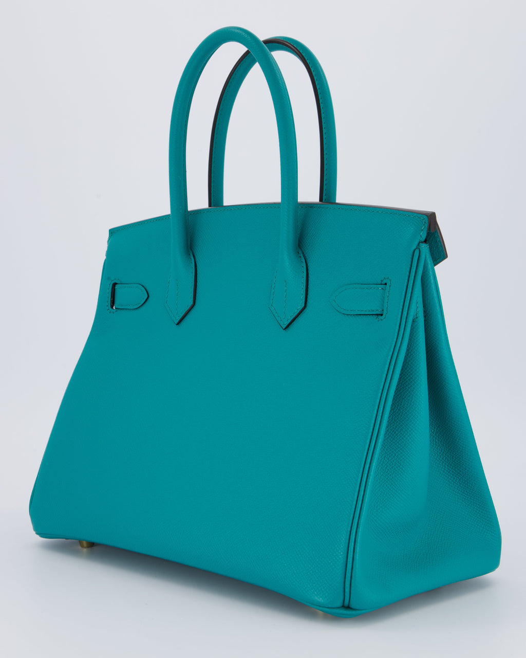 Hermès Birkin 30cm Retourne Bag In Blue Paon Espom Leather With Gold Hardware