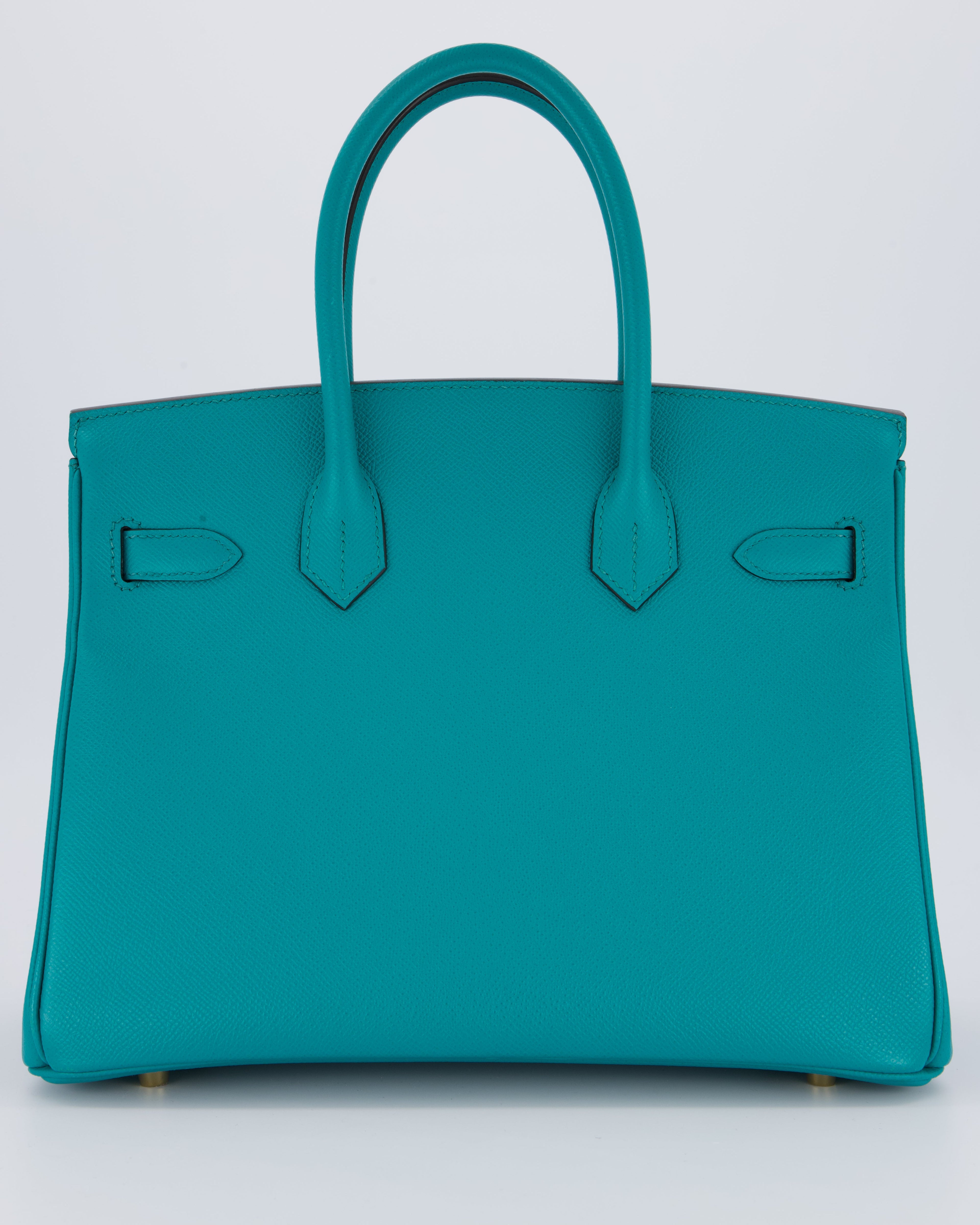 Hermès Birkin 30cm Retourne Bag In Blue Paon Espom Leather With Gold Hardware