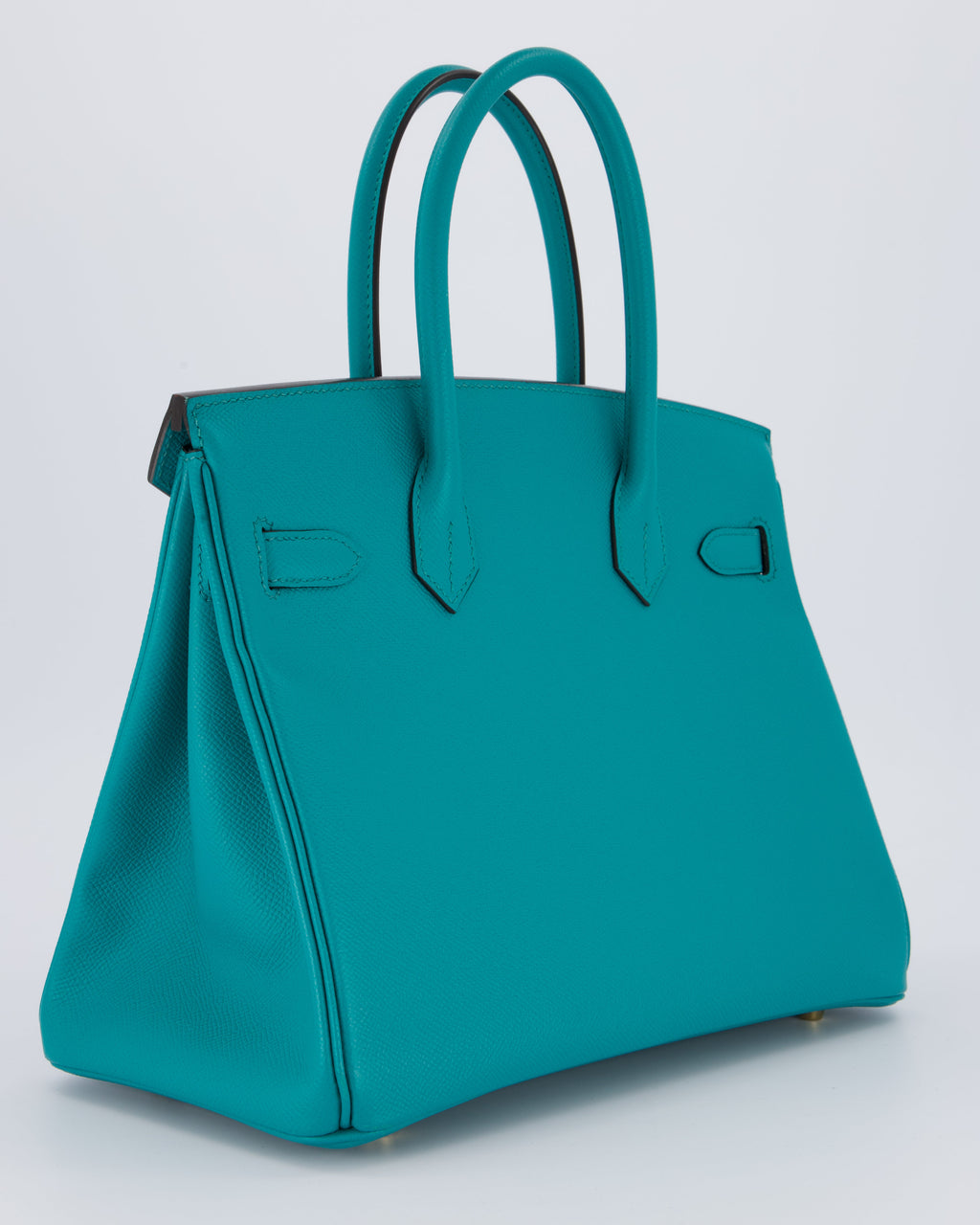 Hermès Birkin 30cm Retourne Bag In Blue Paon Espom Leather With Gold Hardware