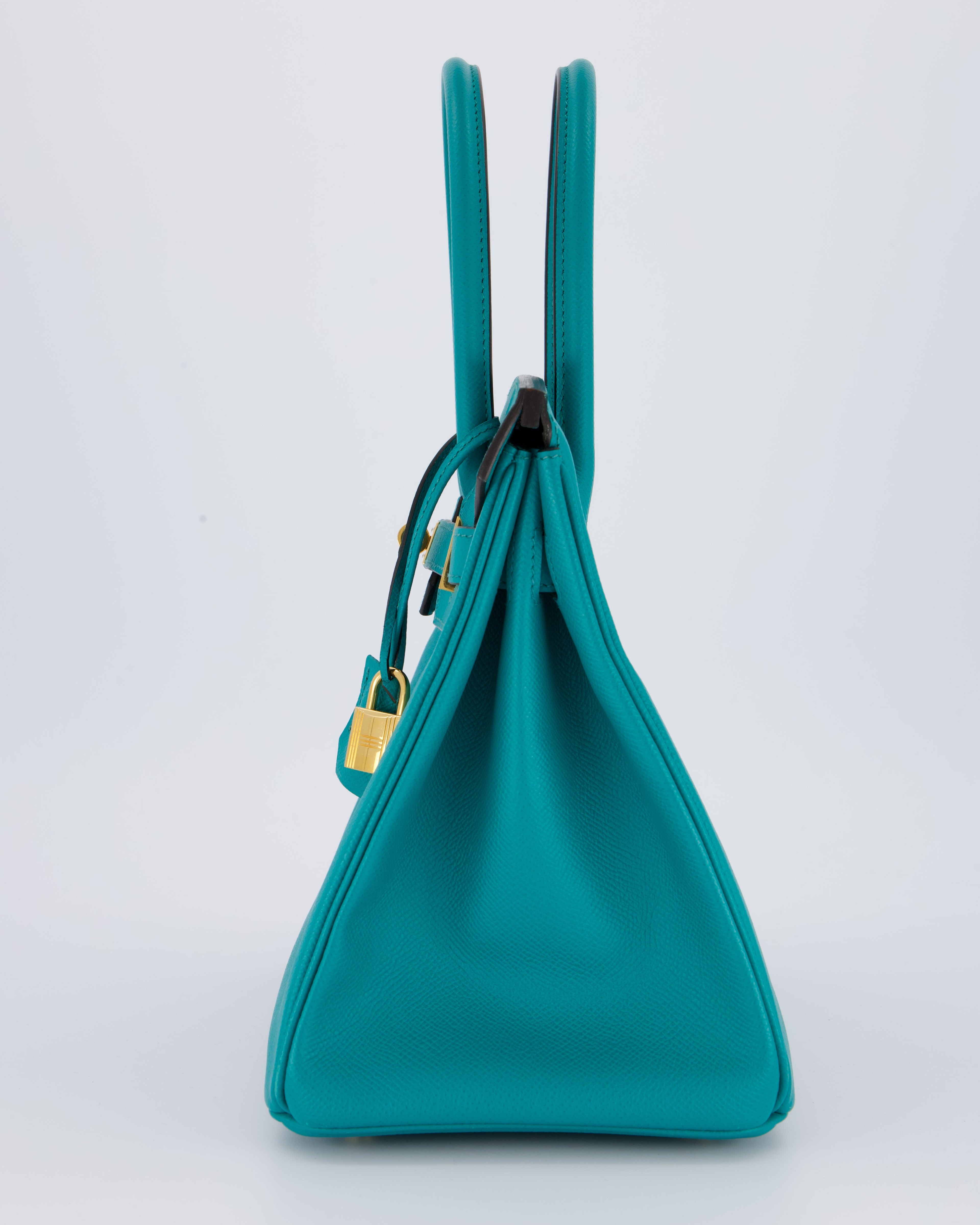 Hermès Birkin 30cm Retourne Bag In Blue Paon Espom Leather With Gold Hardware