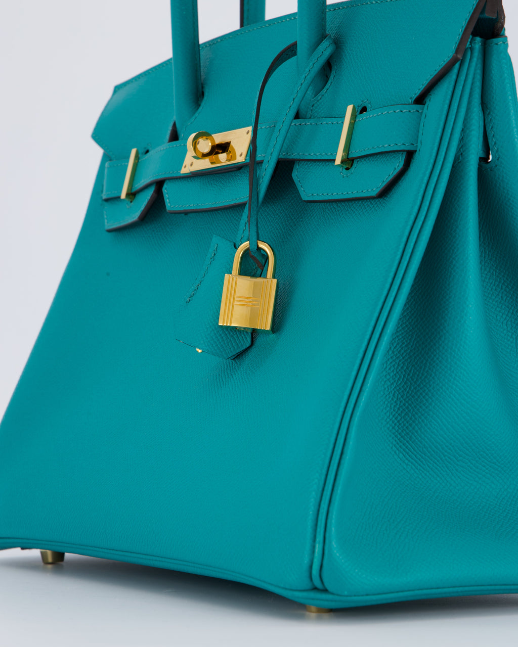 Hermès Birkin 30cm Retourne Bag In Blue Paon Espom Leather With Gold Hardware