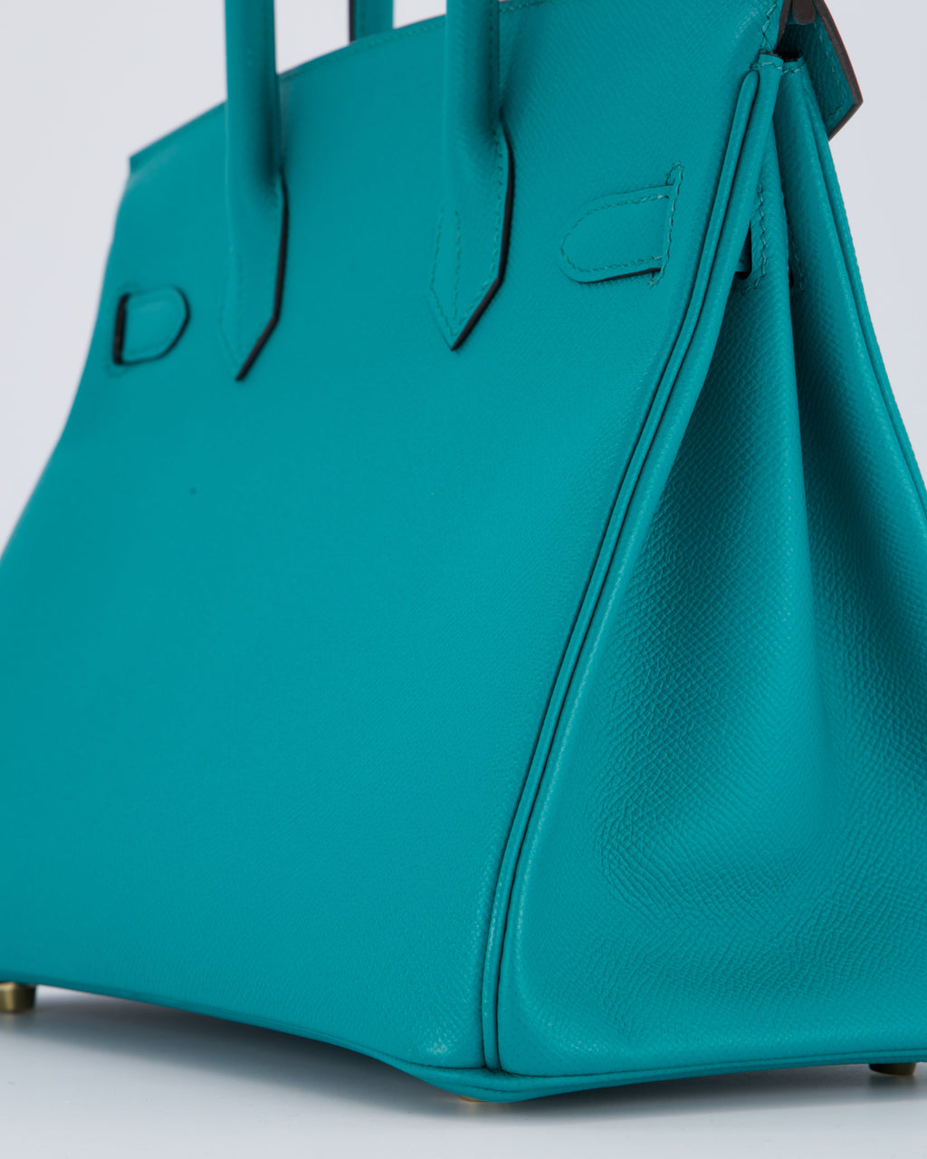 Hermès Birkin 30cm Retourne Bag In Blue Paon Espom Leather With Gold Hardware