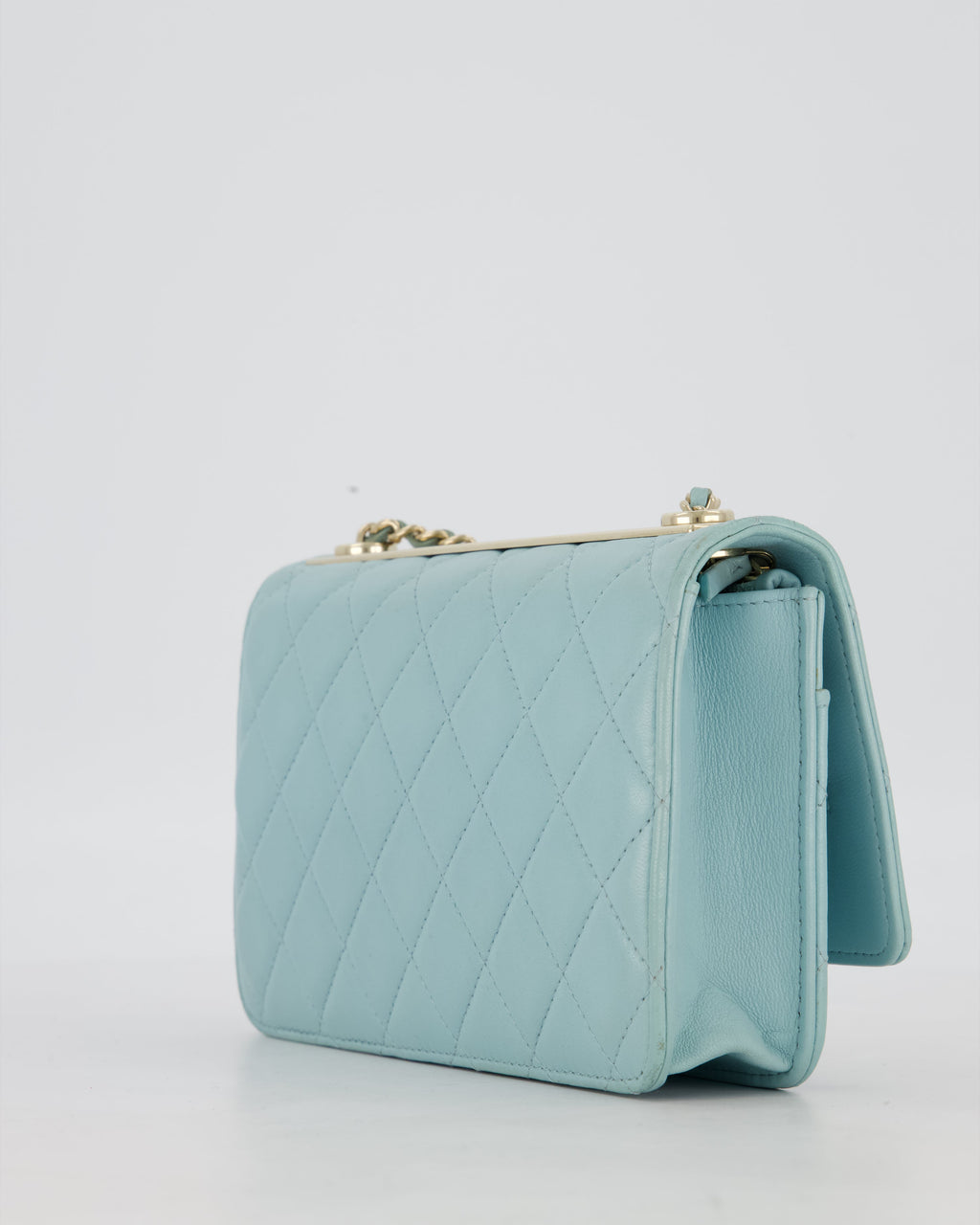Chanel Blue Trendy Wallet on Chain Bag in Lambskin Leather with Gold Hardware