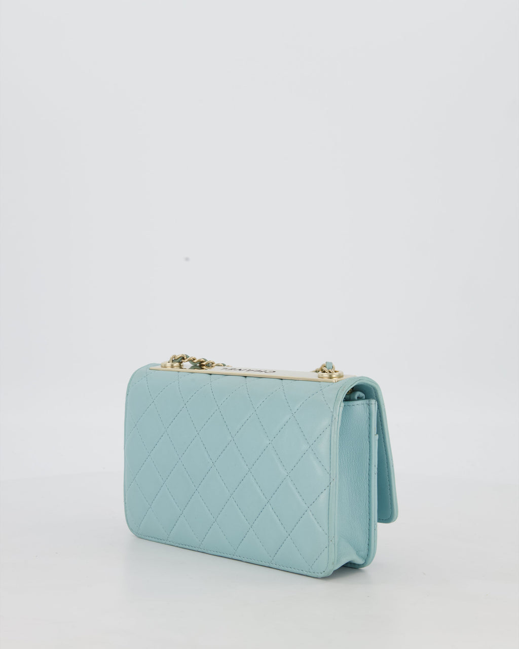Chanel Blue Trendy Wallet on Chain Bag in Lambskin Leather with Gold Hardware