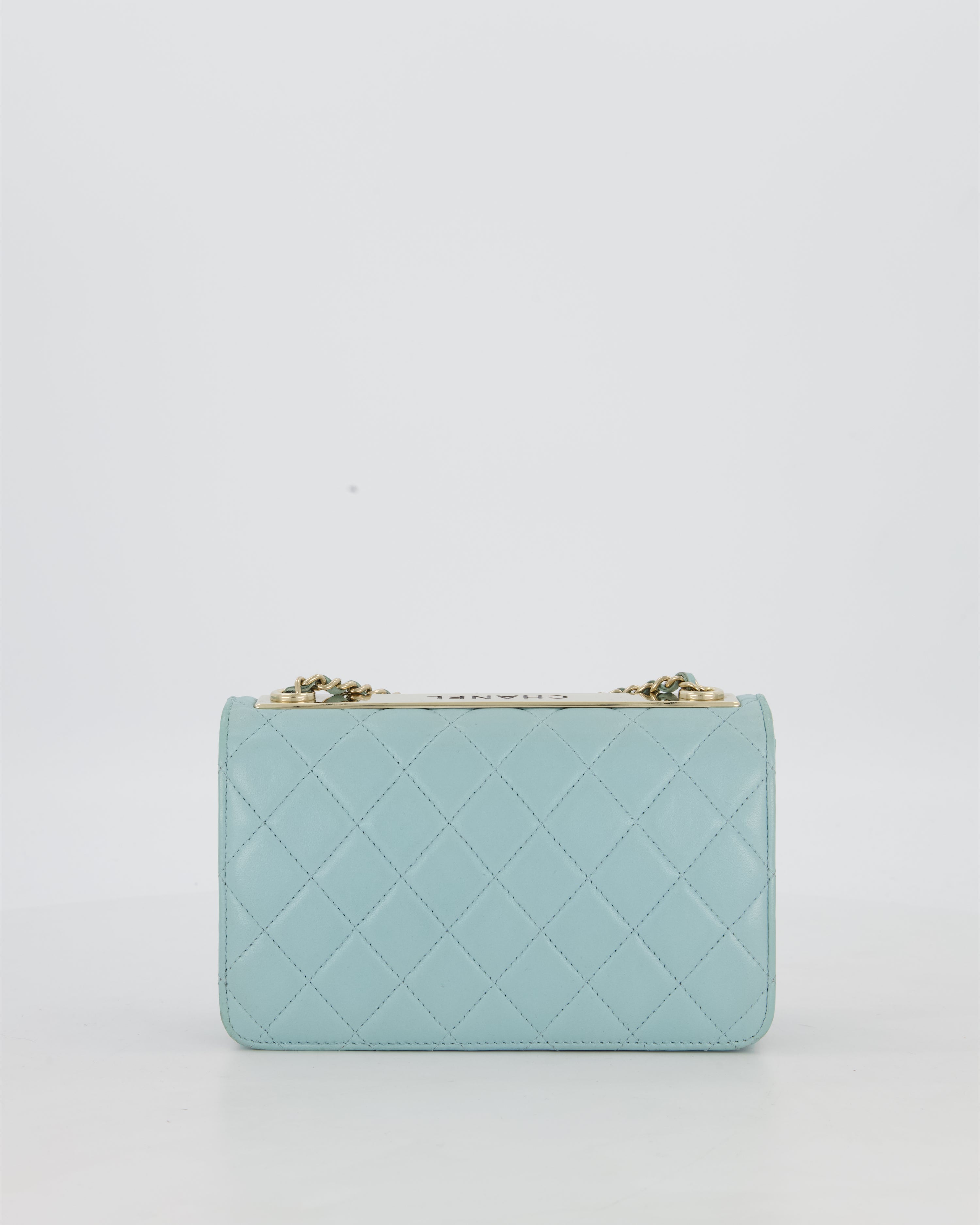 Chanel Blue Trendy Wallet on Chain Bag in Lambskin Leather with Gold Hardware