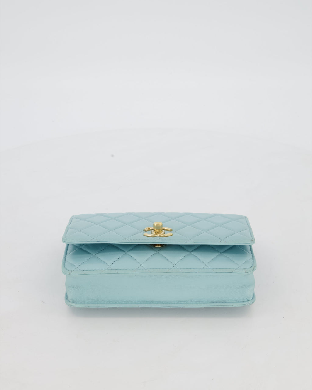 Chanel Blue Trendy Wallet on Chain Bag in Lambskin Leather with Gold Hardware