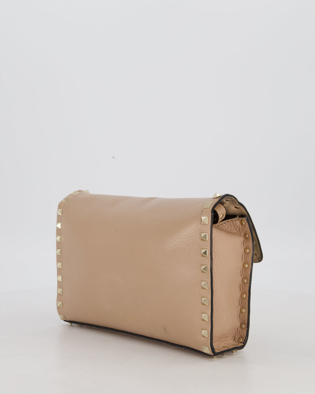 Valentino Nude Beige Rocksud Alcove Bag in Calfskin Leather with Gold Hardware