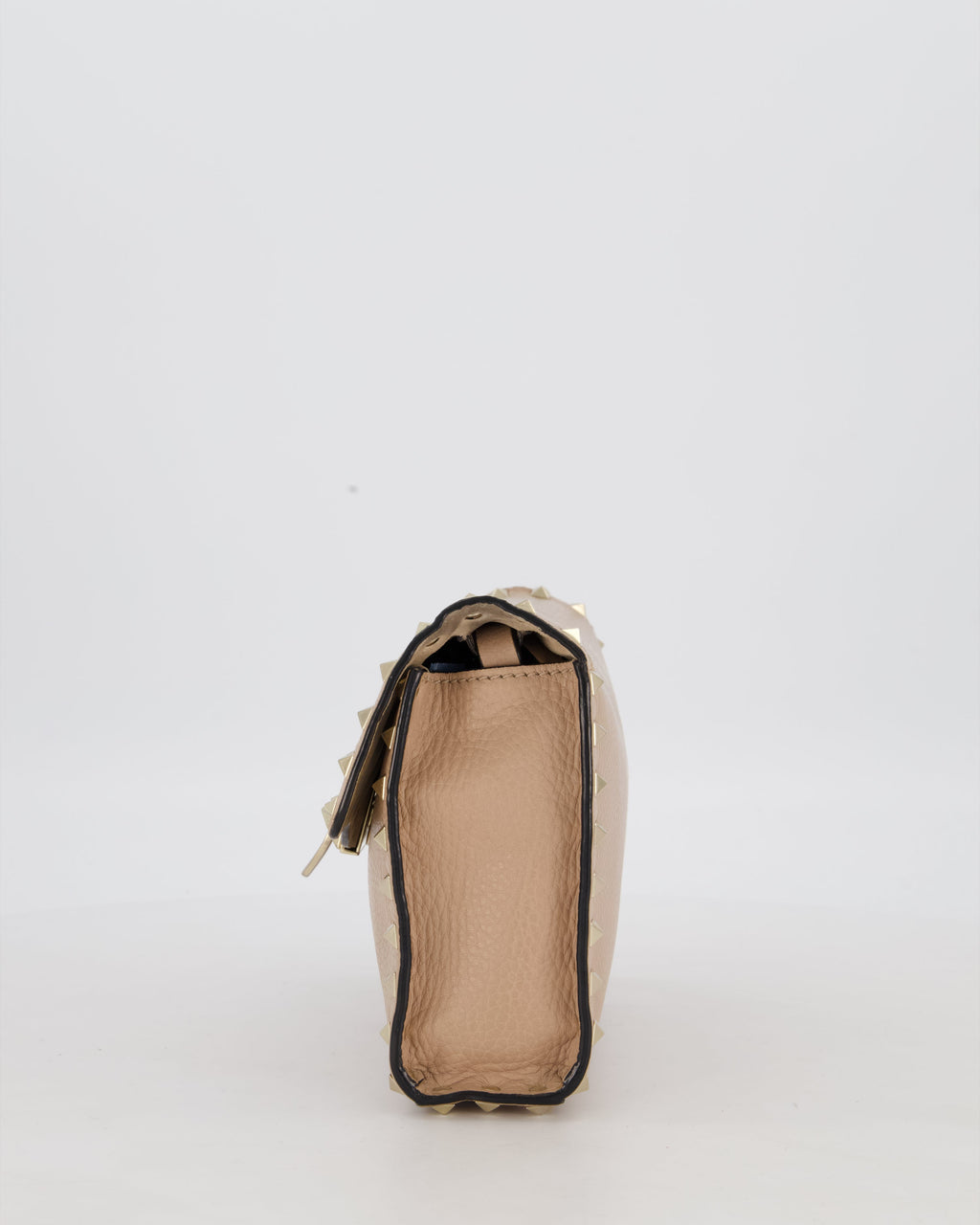 Valentino Nude Beige Rocksud Alcove Bag in Calfskin Leather with Gold Hardware