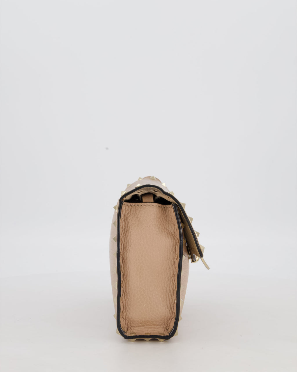 Valentino Nude Beige Rocksud Alcove Bag in Calfskin Leather with Gold Hardware