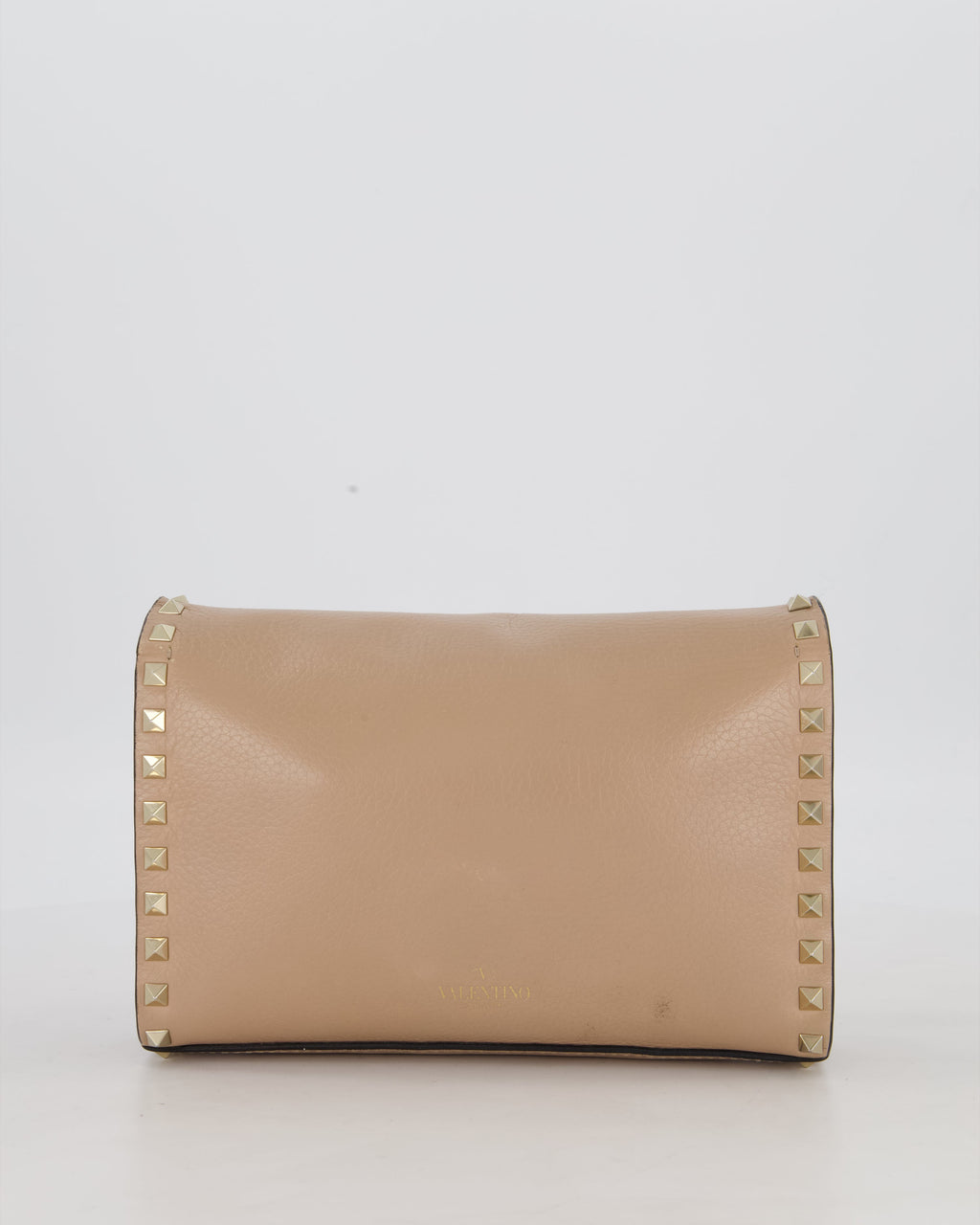 Valentino Nude Beige Rocksud Alcove Bag in Calfskin Leather with Gold Hardware