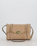 Valentino Nude Beige Rocksud Alcove Bag in Calfskin Leather with Gold Hardware