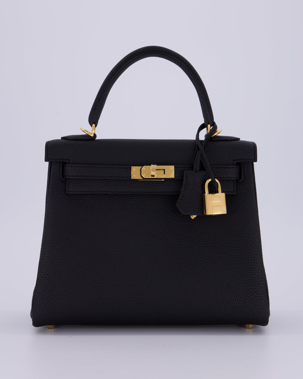 Hermès Kelly 25 Retourne Bag in Noir Togo Leather with Gold Hardware