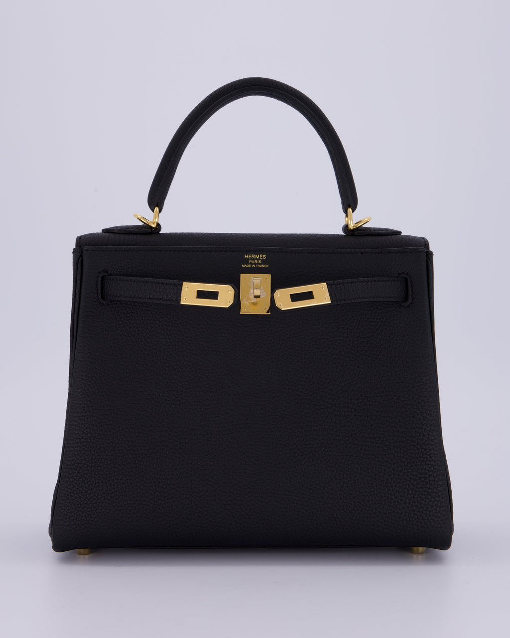 Hermès Kelly 25 Retourne Bag in Noir Togo Leather with Gold Hardware