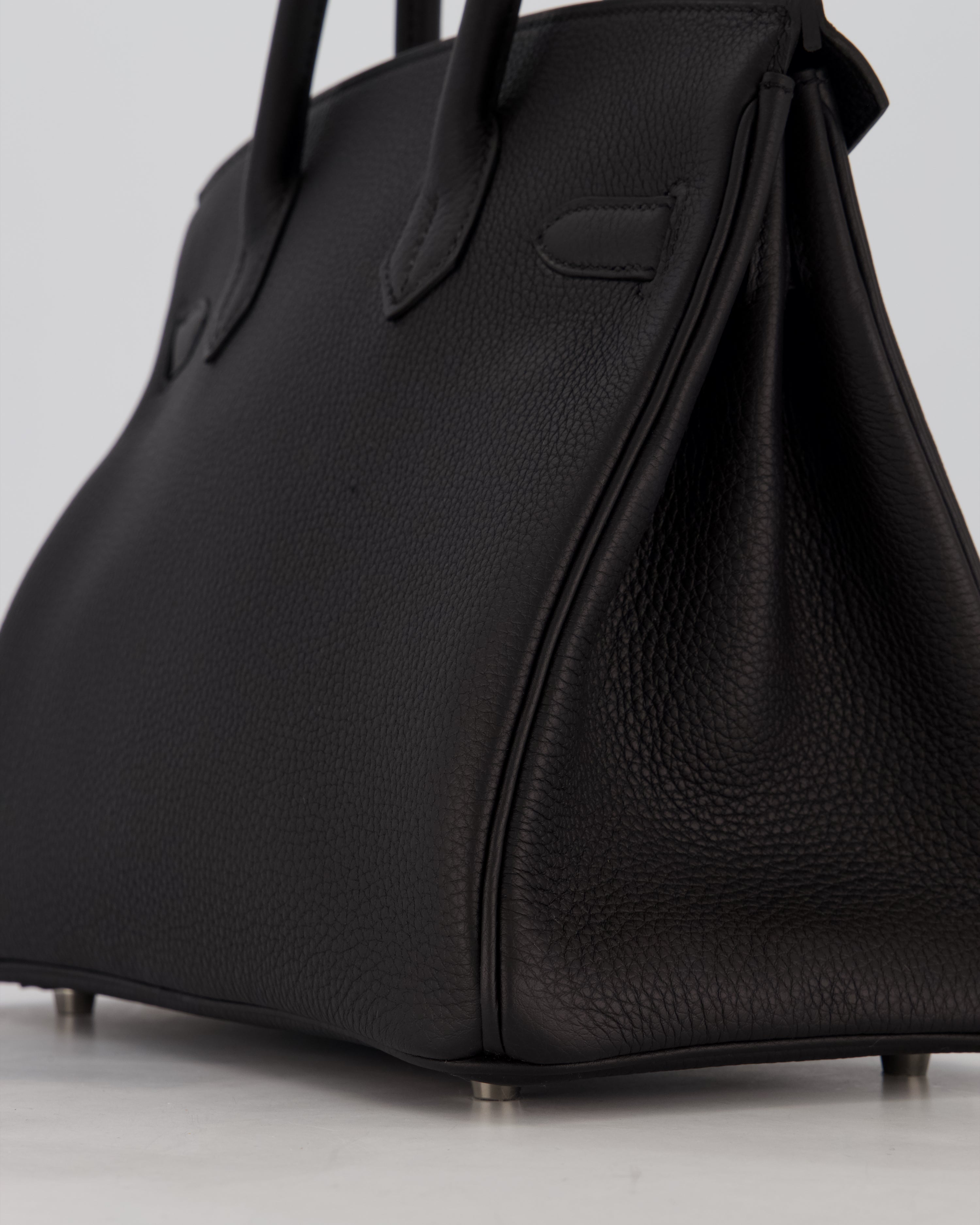 *VERY RARE* Hermès Birkin 30 Retourne Bag in Noir Togo Leather with Palladium Hardware