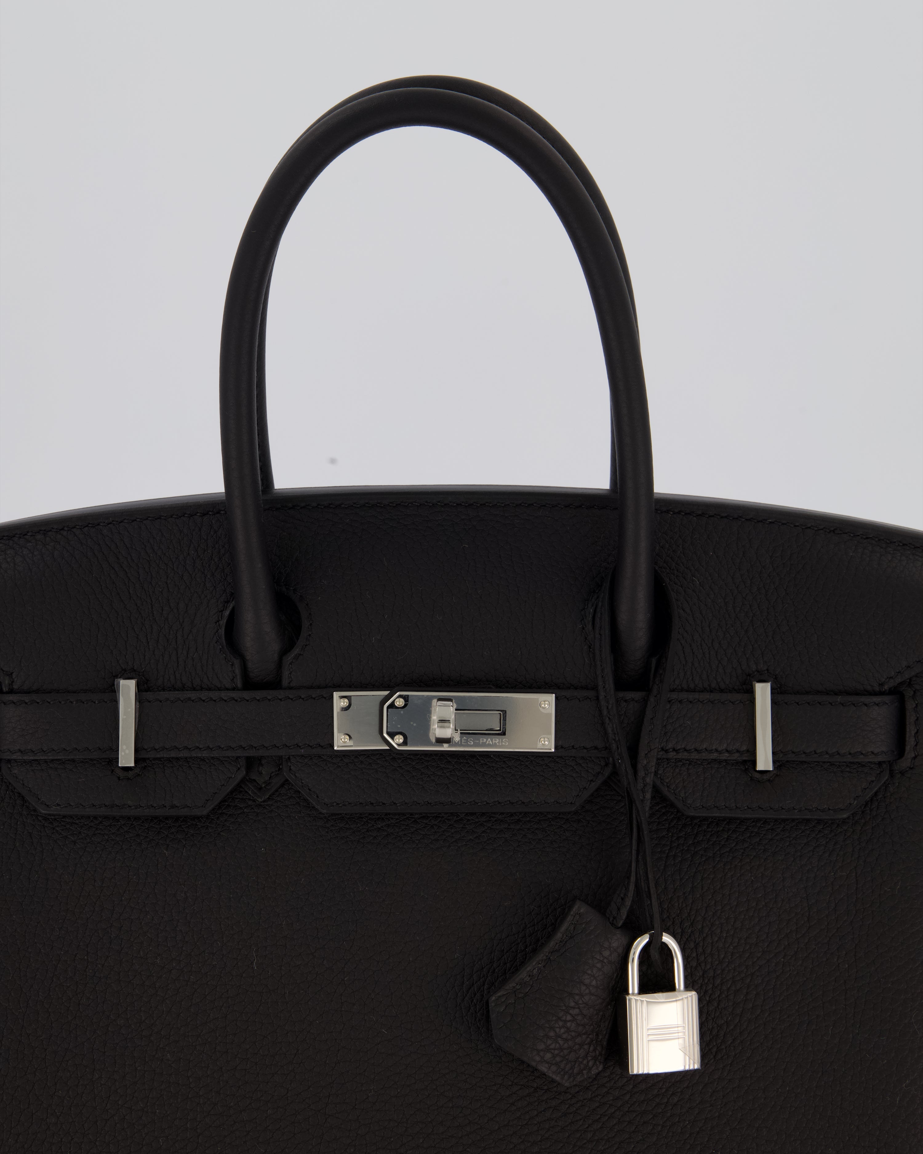 *VERY RARE* Hermès Birkin 30 Retourne Bag in Noir Togo Leather with Palladium Hardware