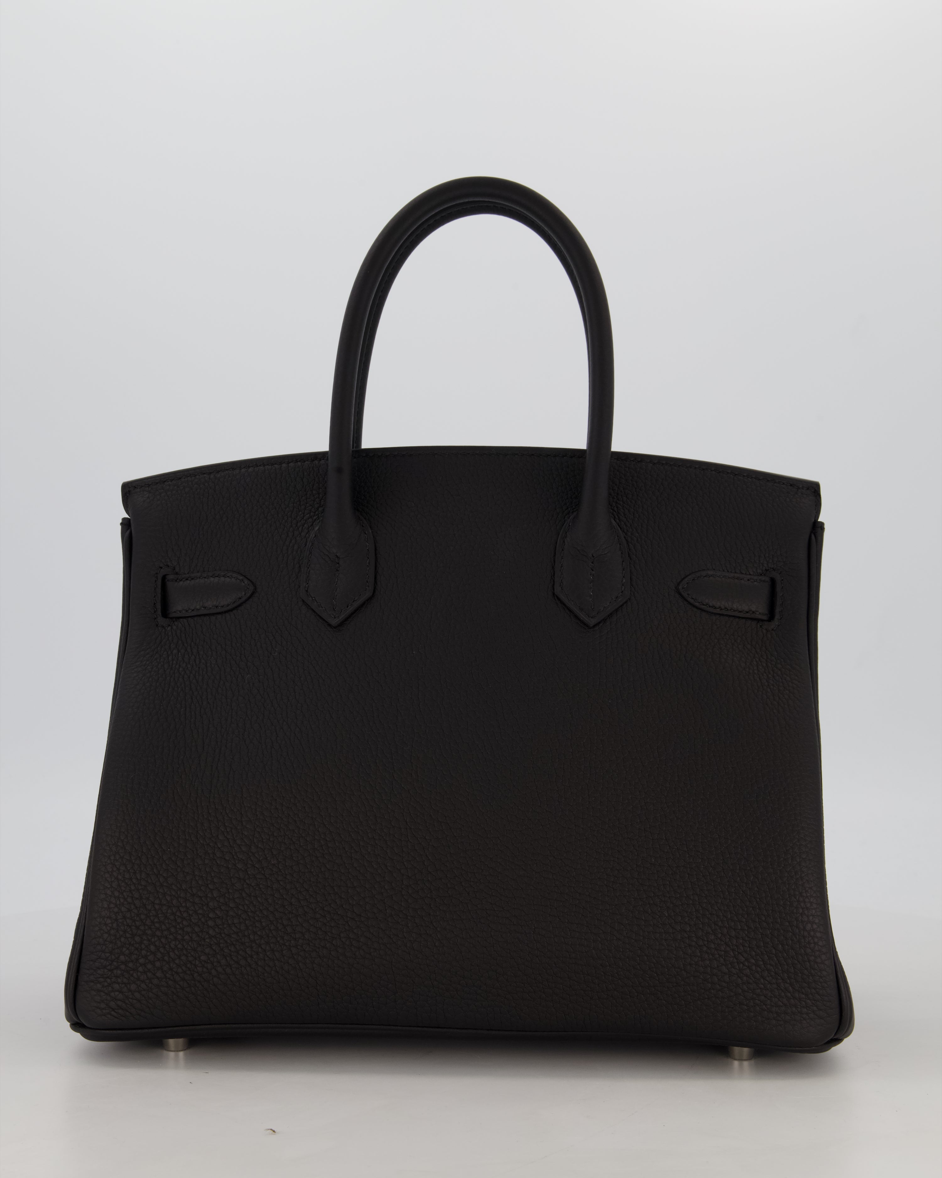 *VERY RARE* Hermès Birkin 30 Retourne Bag in Noir Togo Leather with Palladium Hardware