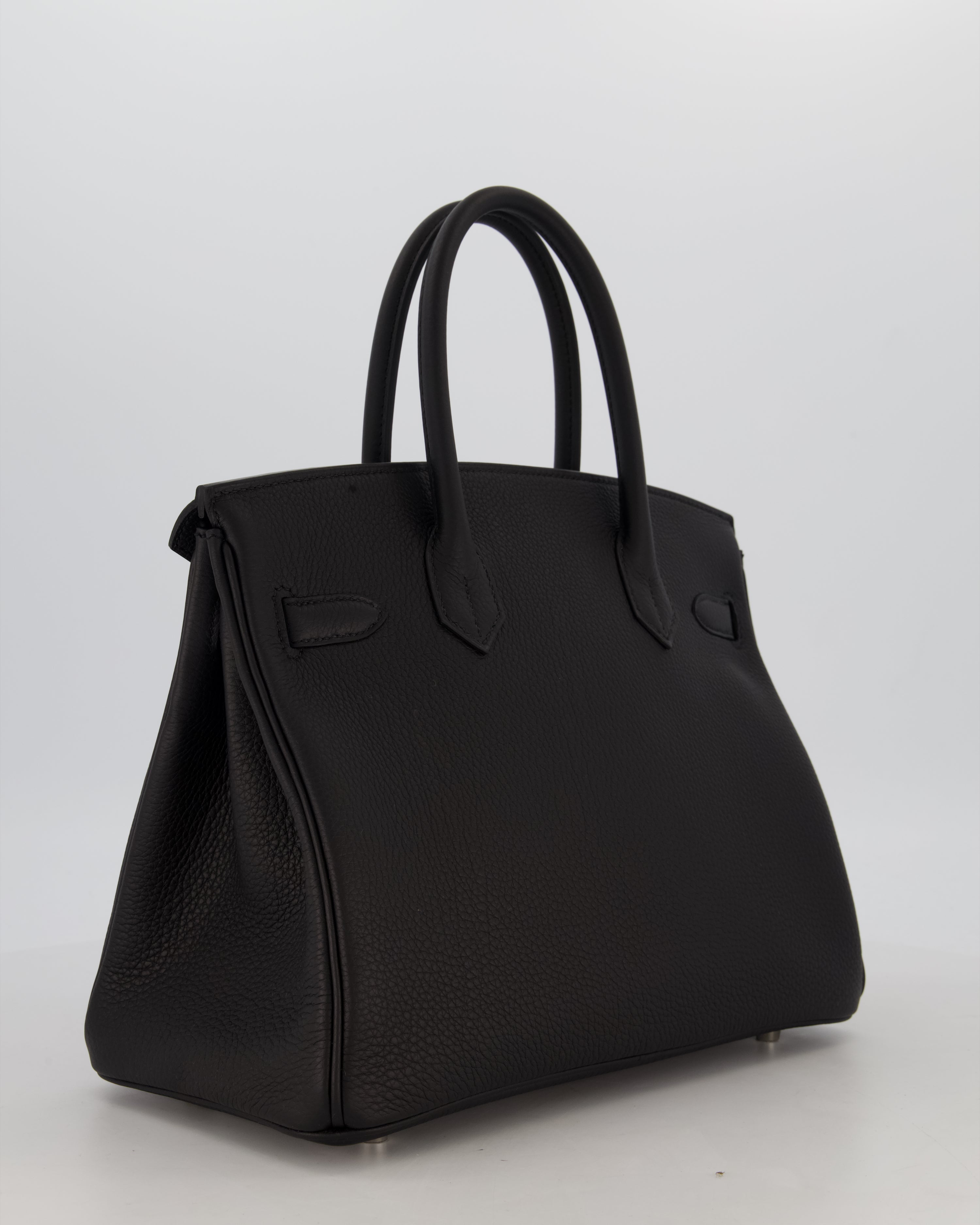 *VERY RARE* Hermès Birkin 30 Retourne Bag in Noir Togo Leather with Palladium Hardware