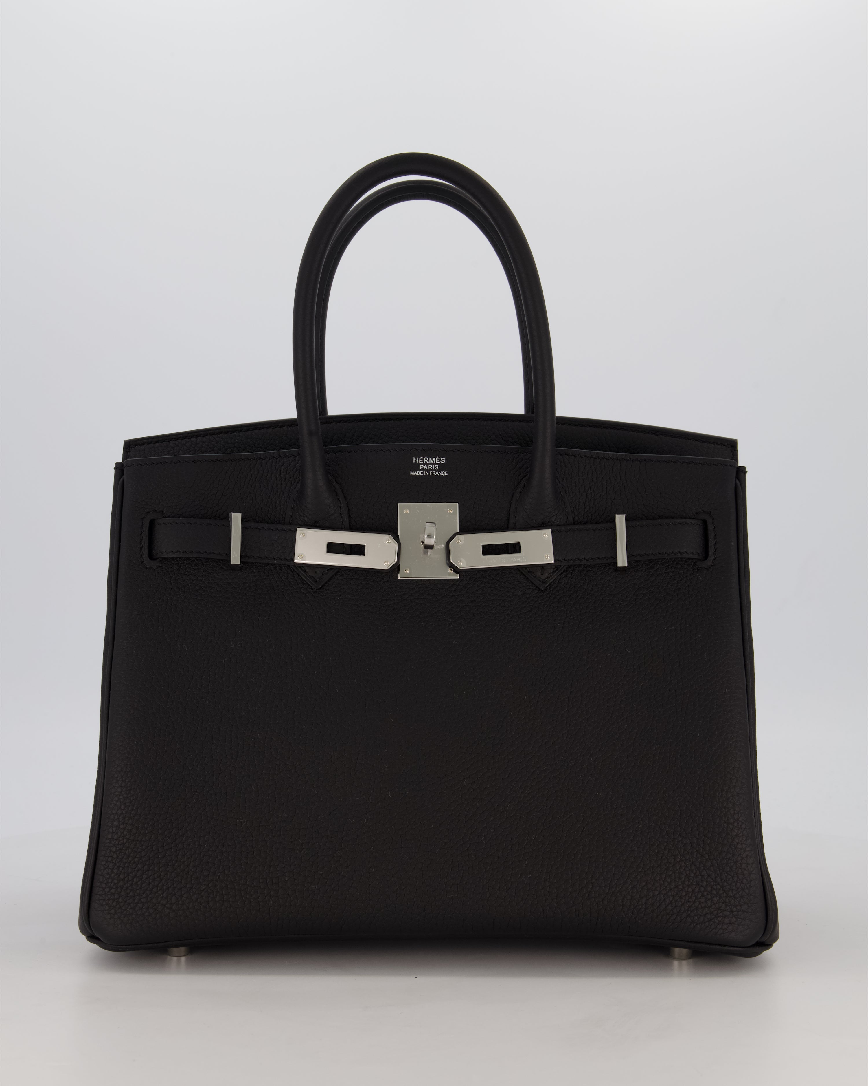*VERY RARE* Hermès Birkin 30 Retourne Bag in Noir Togo Leather with Palladium Hardware