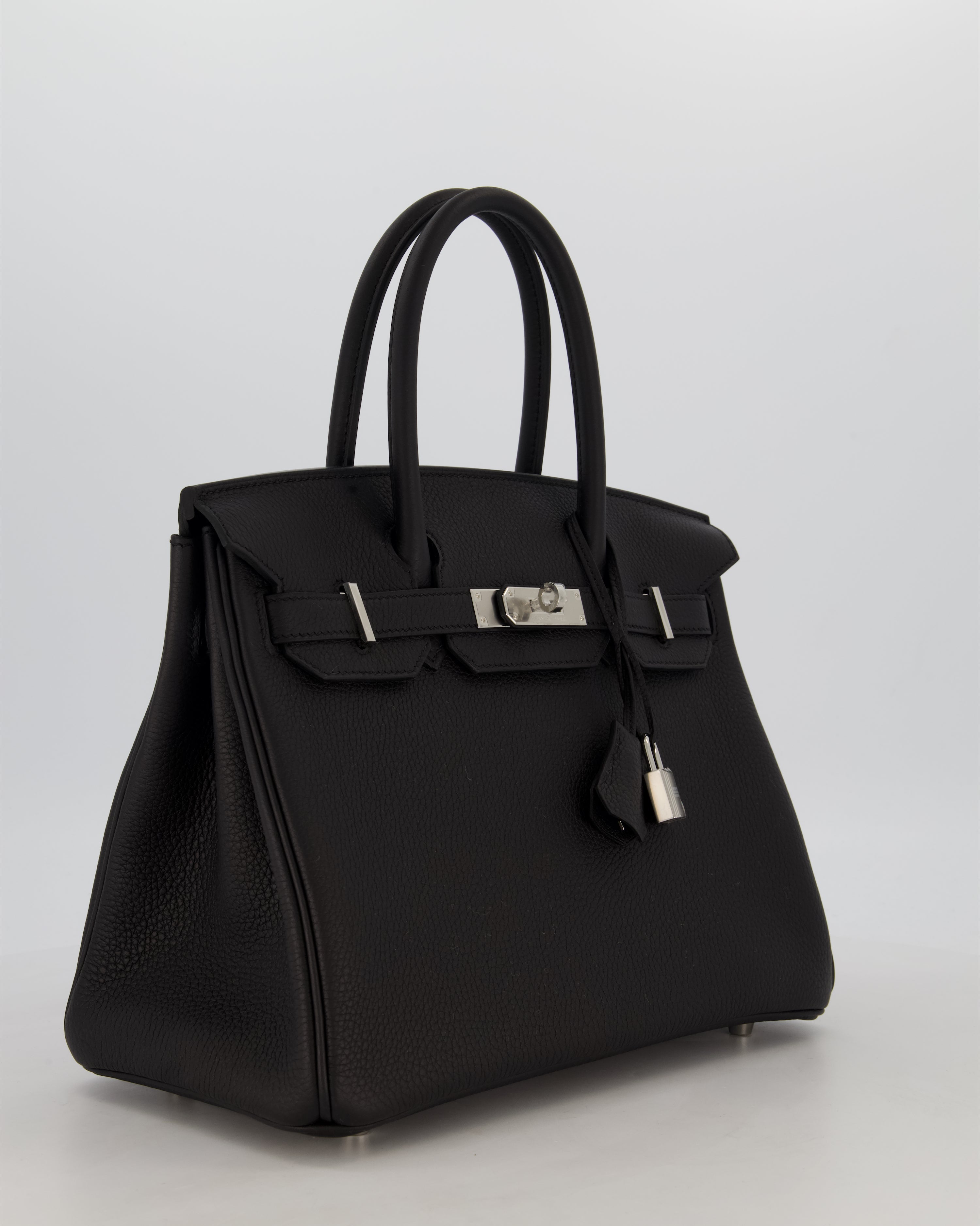 *VERY RARE* Hermès Birkin 30 Retourne Bag in Noir Togo Leather with Palladium Hardware
