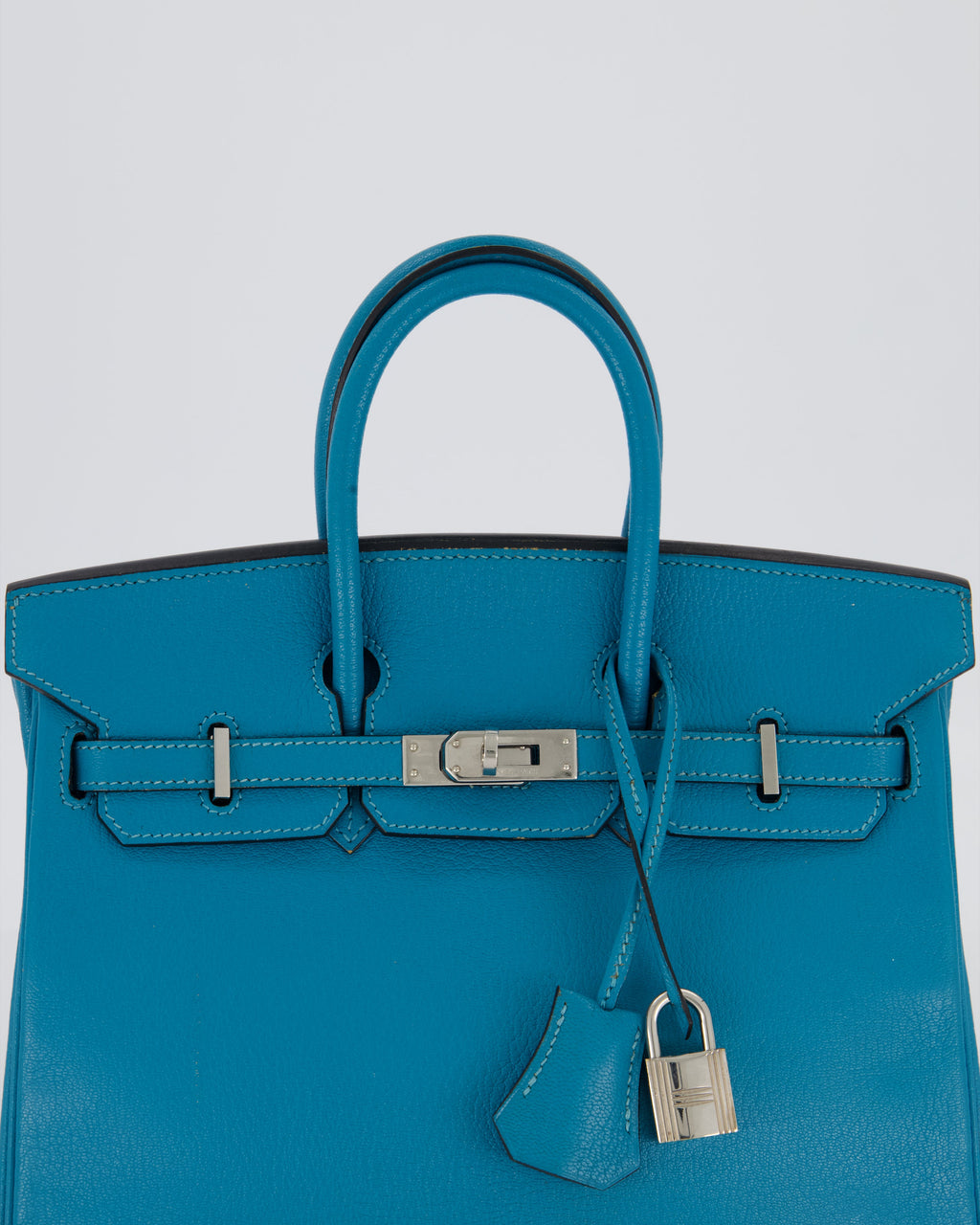 Hermès Birkin 25 Retourne Bag in Bleu Saint Cyr Chèvre Mysore Leather with Palladium Hardware