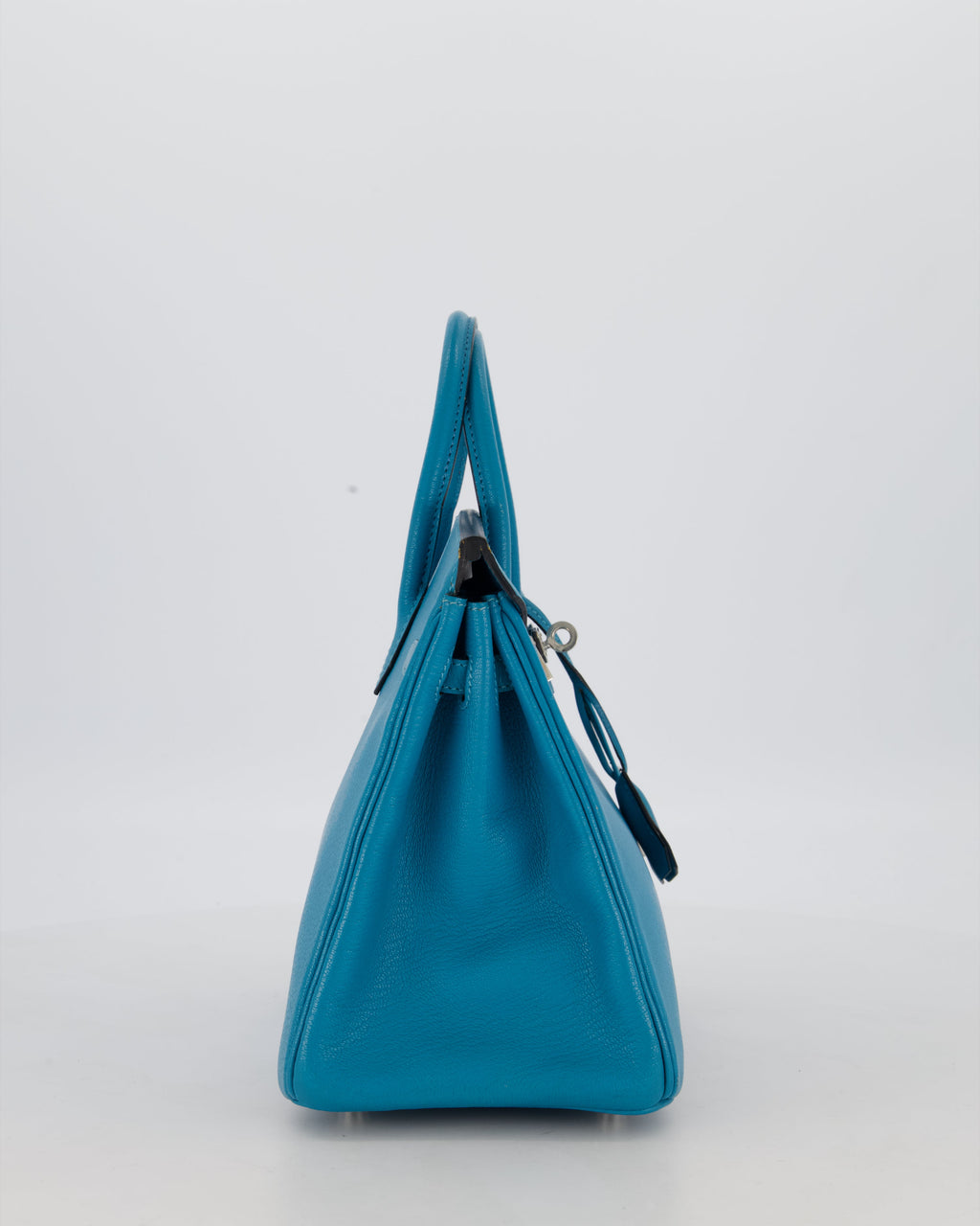 Hermès Birkin 25 Retourne Bag in Bleu Saint Cyr Chèvre Mysore Leather with Palladium Hardware