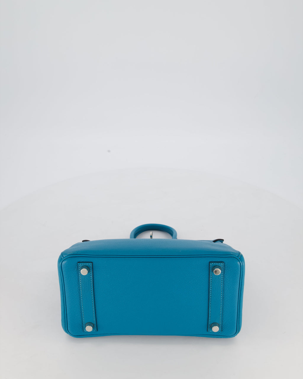 Hermès Birkin 25 Retourne Bag in Bleu Saint Cyr Chèvre Mysore Leather with Palladium Hardware