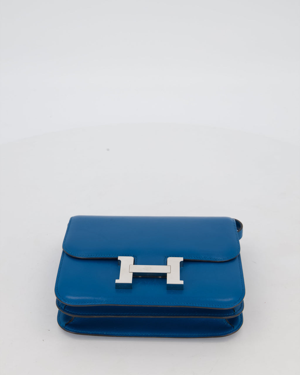 Hermès Mini Constance III 18 Bag in Bleu Izmir Tadelakt Leather with Palladium Hardware