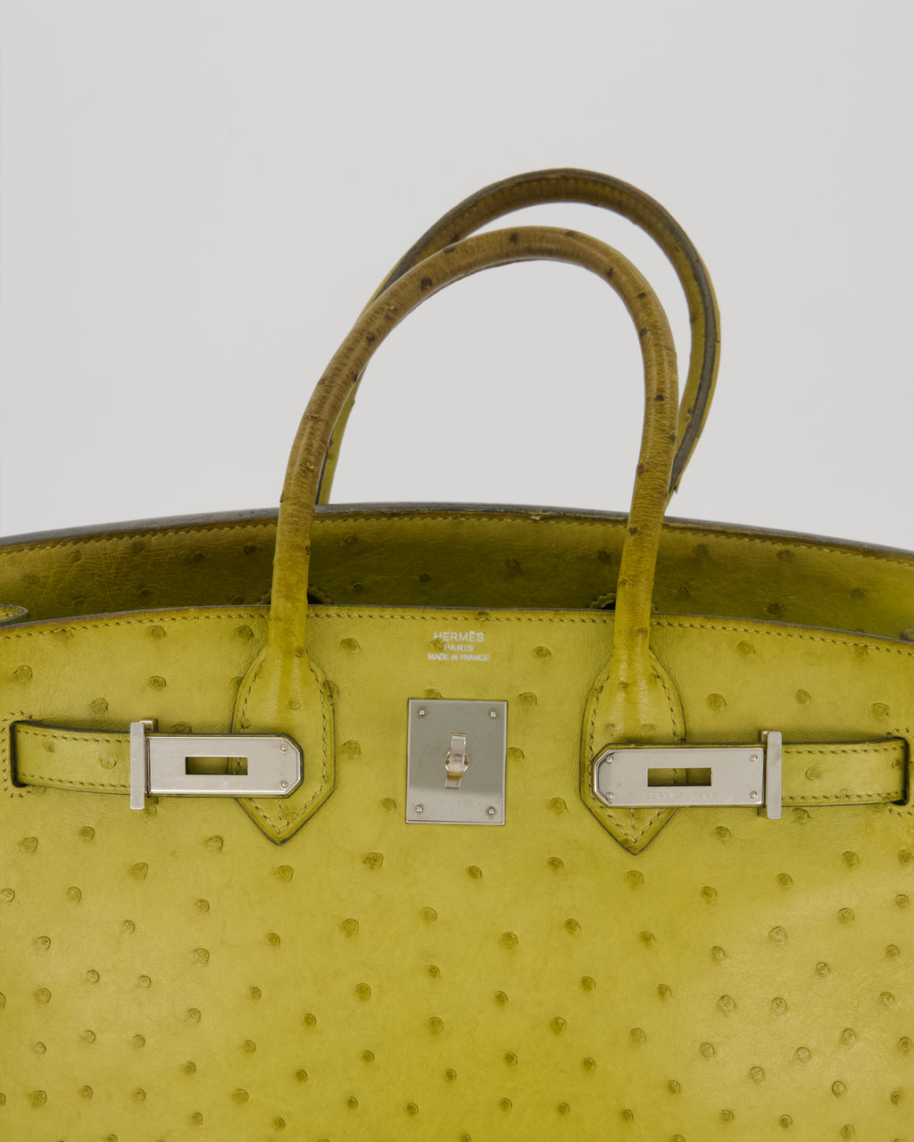 Hermès Birkin 30 Retourne Bag in Vert Anís Ostrich Leather with Palladium Hardware