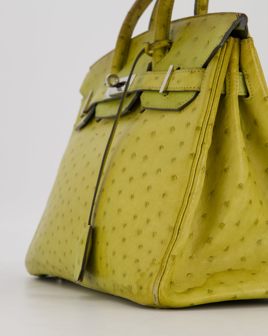 Hermès Birkin 30 Retourne Bag in Vert Anís Ostrich Leather with Palladium Hardware