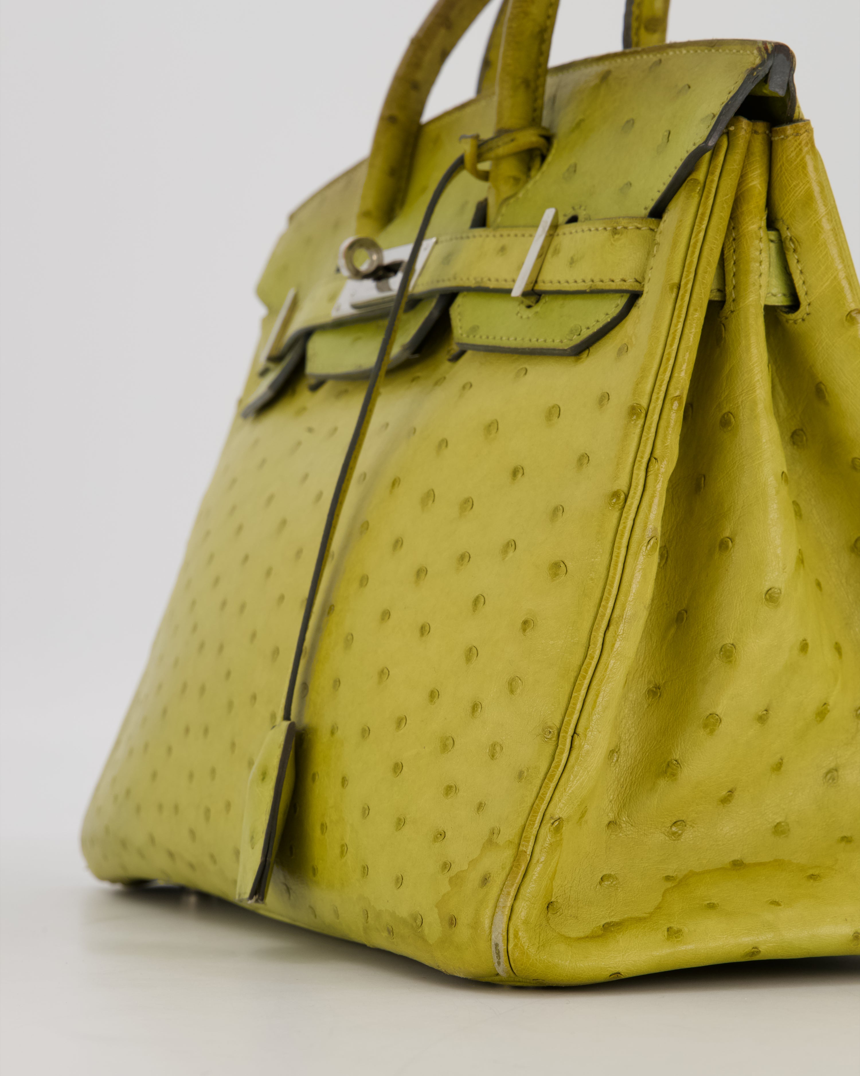Hermès Birkin 30 Retourne Bag in Vert Anís Ostrich Leather with Palladium Hardware